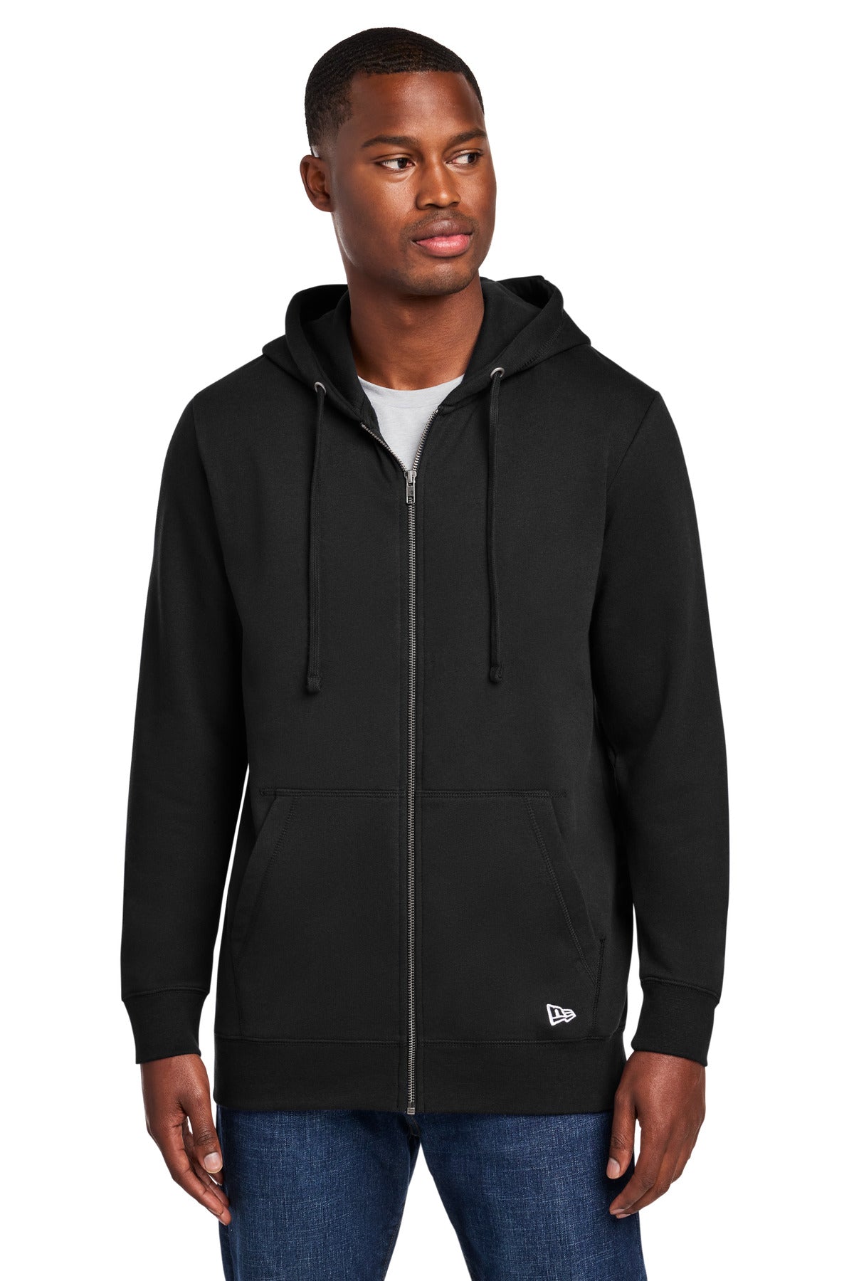 New Era Comeback Fleece Full-Zip Hoodie NEA551 - Black