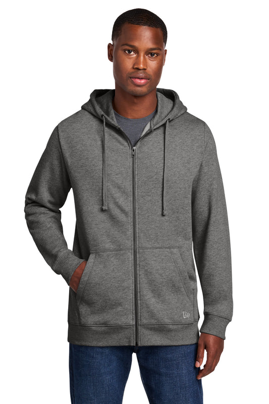 New Era Comeback Fleece Full-Zip Hoodie NEA551 - Dark Heather Grey