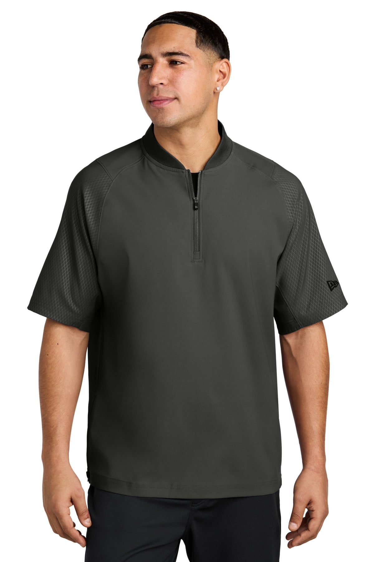 New Era  Cage Short Sleeve 1/4-Zip Jacket. NEA600 - Black