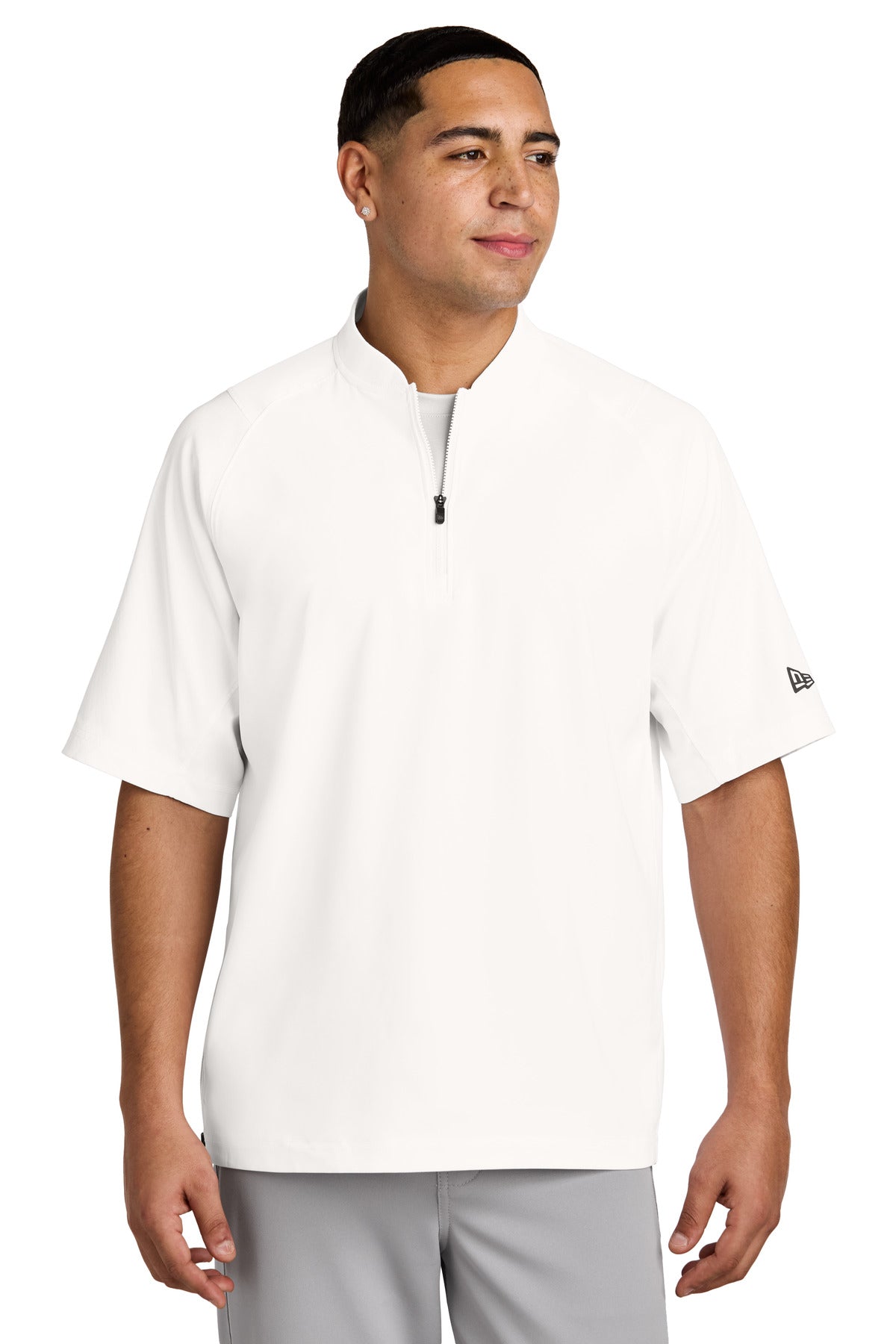New Era  Cage Short Sleeve 1/4-Zip Jacket. NEA600 - White