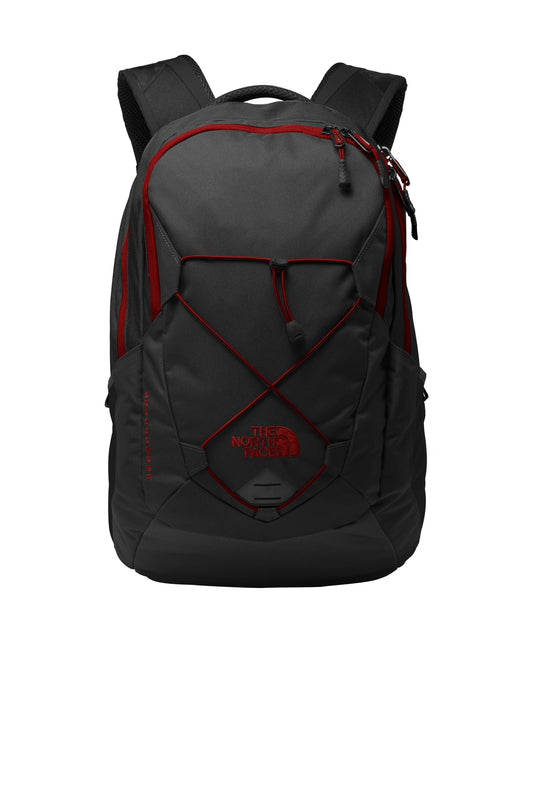 The North Face  Groundwork Backpack. NF0A3KX6 - TNF Dark Grey Heather/ Cardinal Red