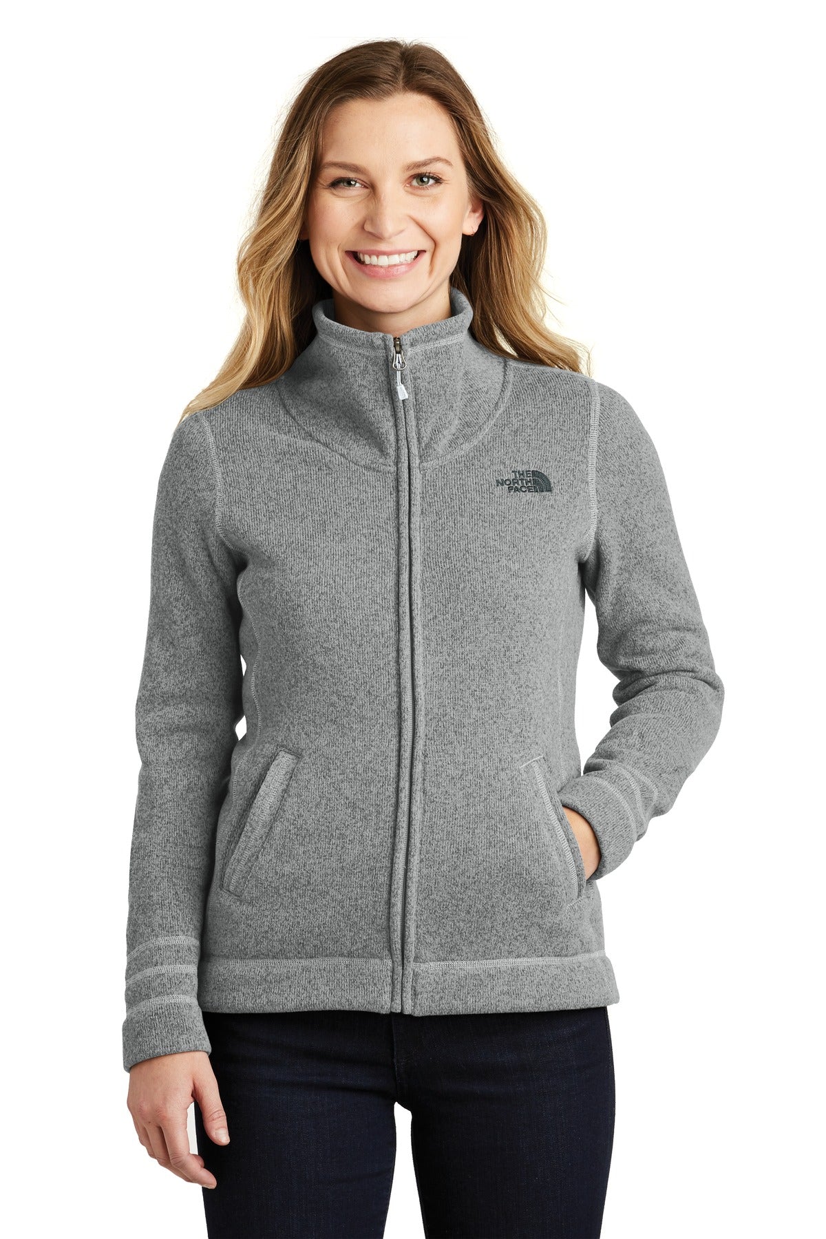 The North Face  Women's Sweater Fleece Jacket. NF0A3LH8 - TNF Medium Grey Heather