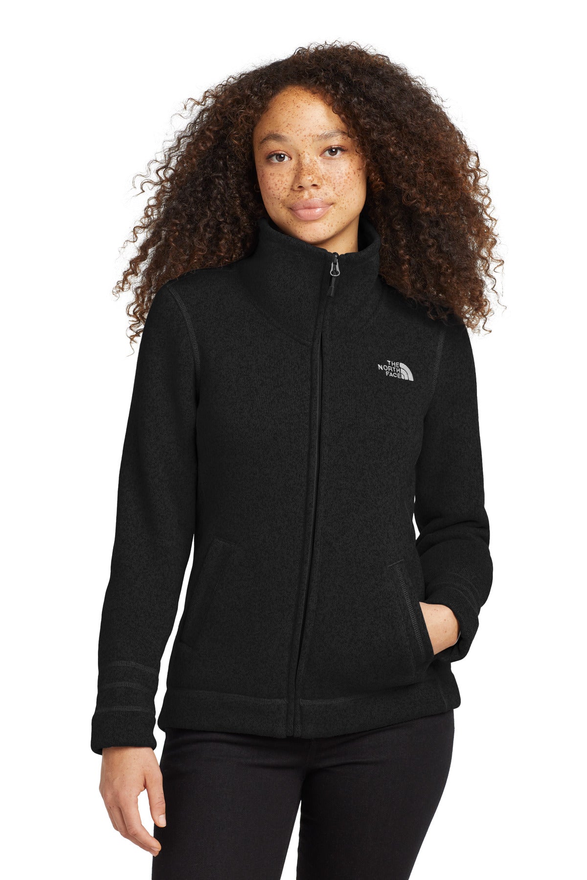 The North Face  Women's Sweater Fleece Jacket. NF0A3LH8 - TNF Black Heather