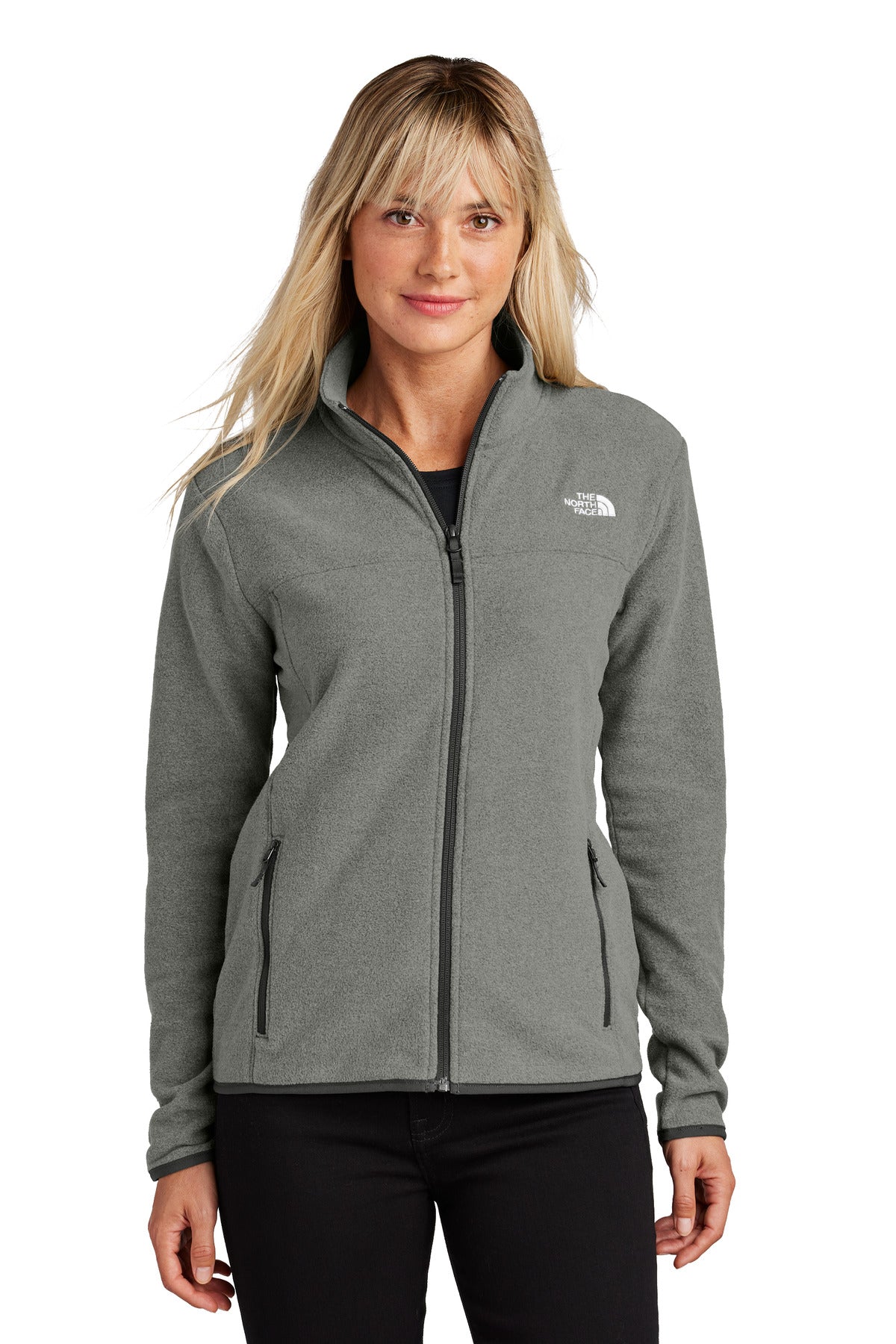 The North Face Women's Glacier Full-Zip Fleece Jacket NF0A7V4K - TNF Medium Grey Heather