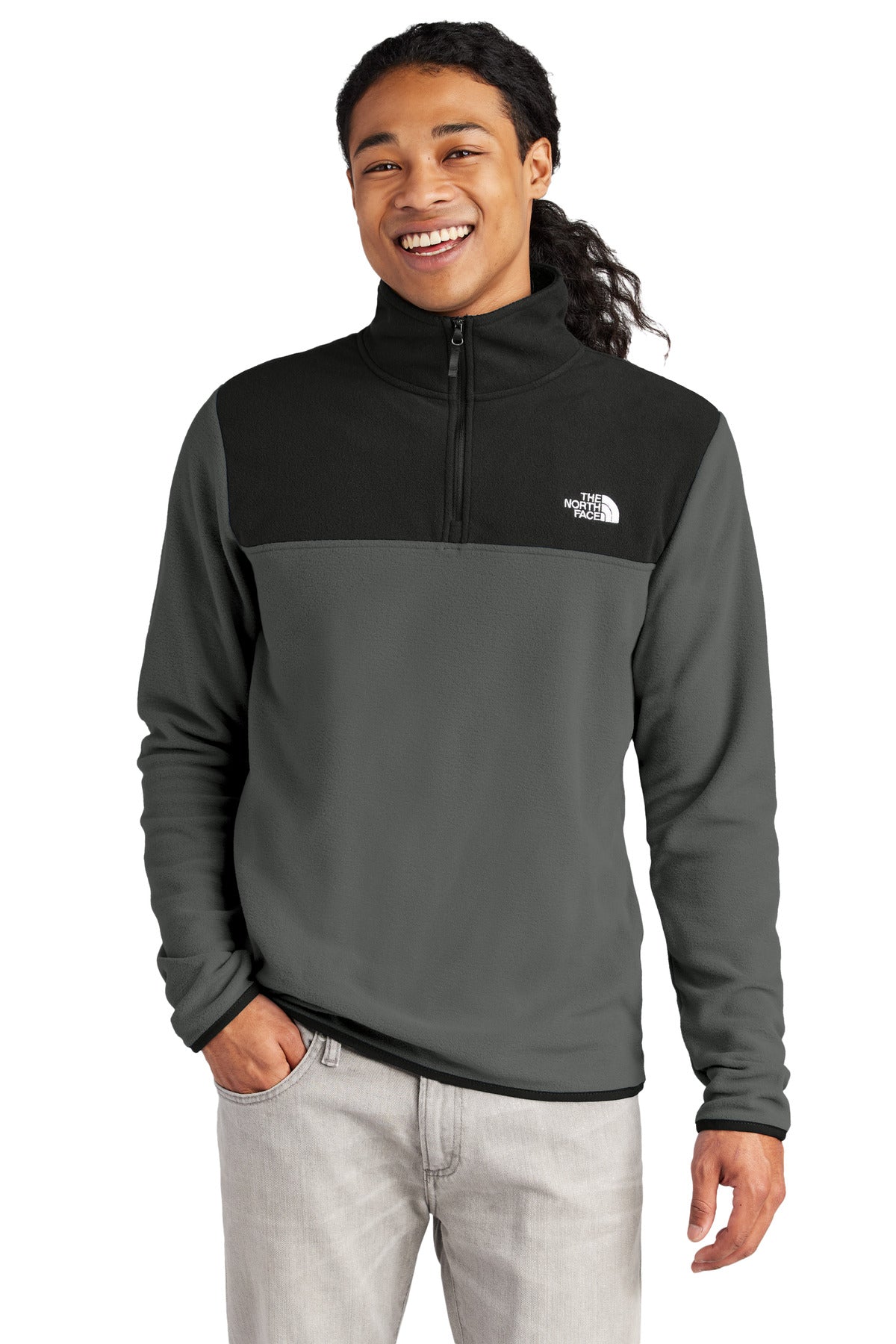 The North Face Glacier 1/4-Zip Fleece NF0A7V4L - Asphalt Grey/ TNF Black