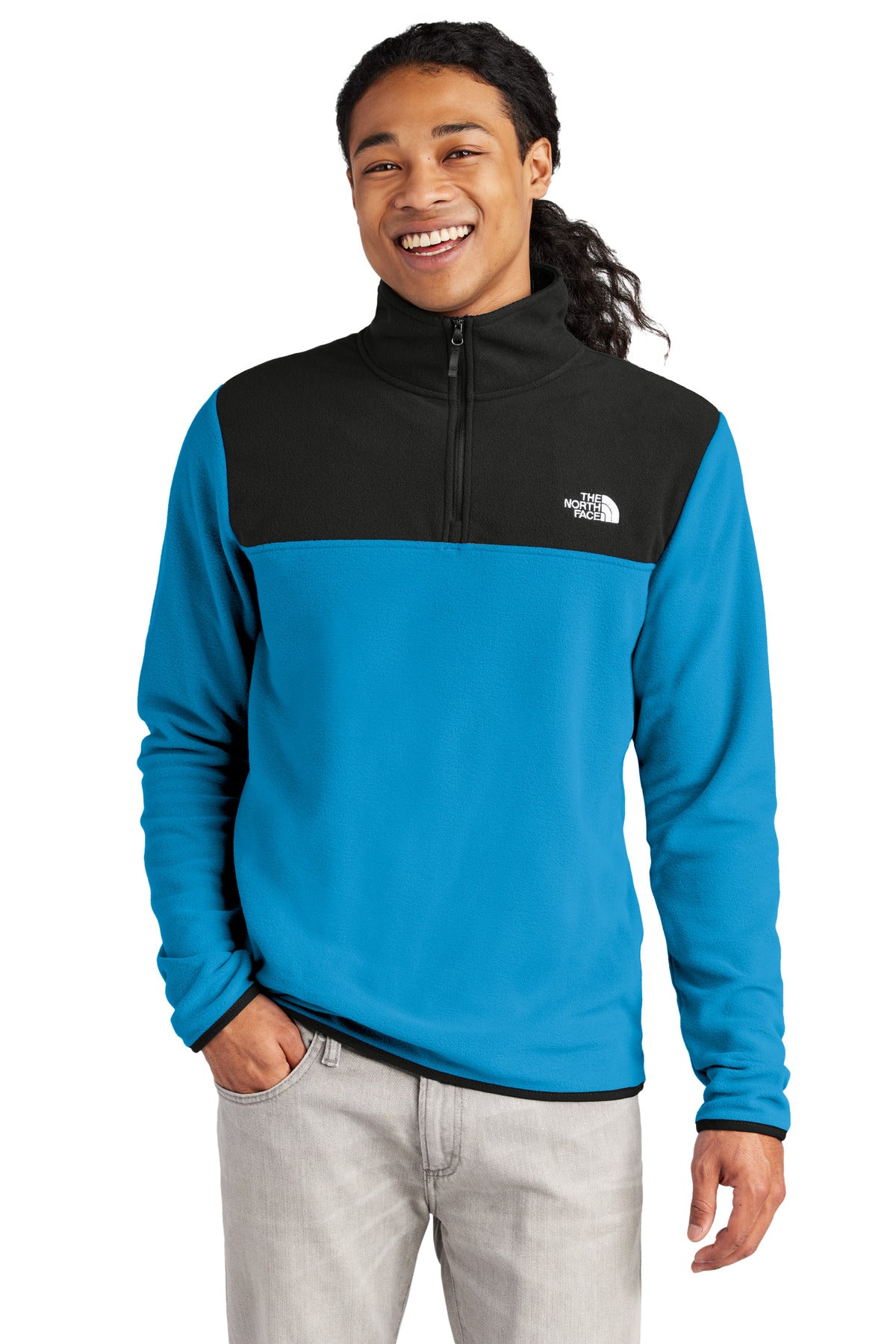 The North Face Glacier 1/4-Zip Fleece NF0A7V4L - Hero Blue/ TNF Black