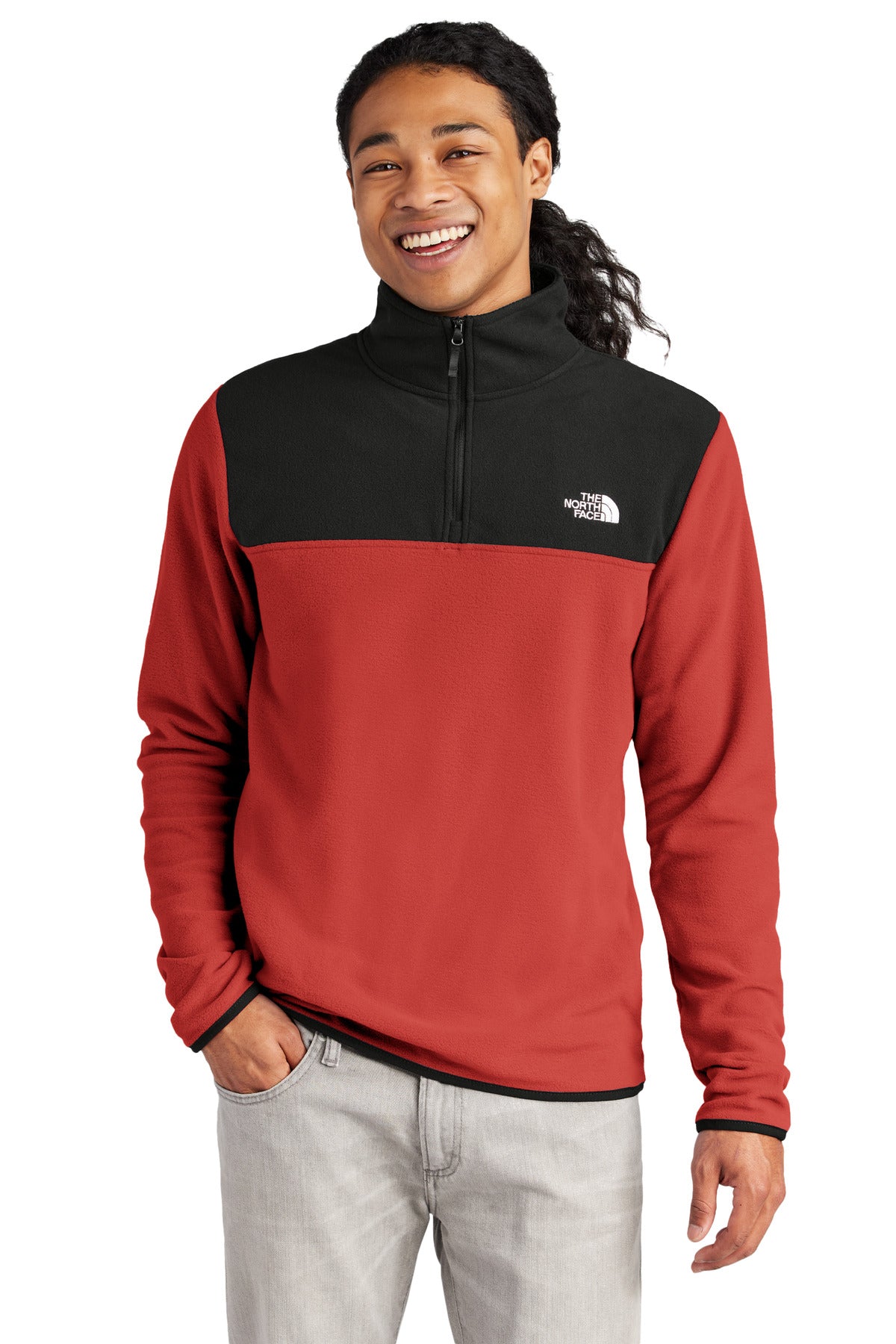 The North Face Glacier 1/4-Zip Fleece NF0A7V4L - Rage Red/ TNF Black