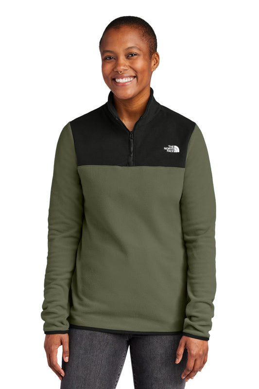 The North Face Women's Glacier 1/4-Zip Fleece NF0A7V4M - New Taupe Green/ TNF Black