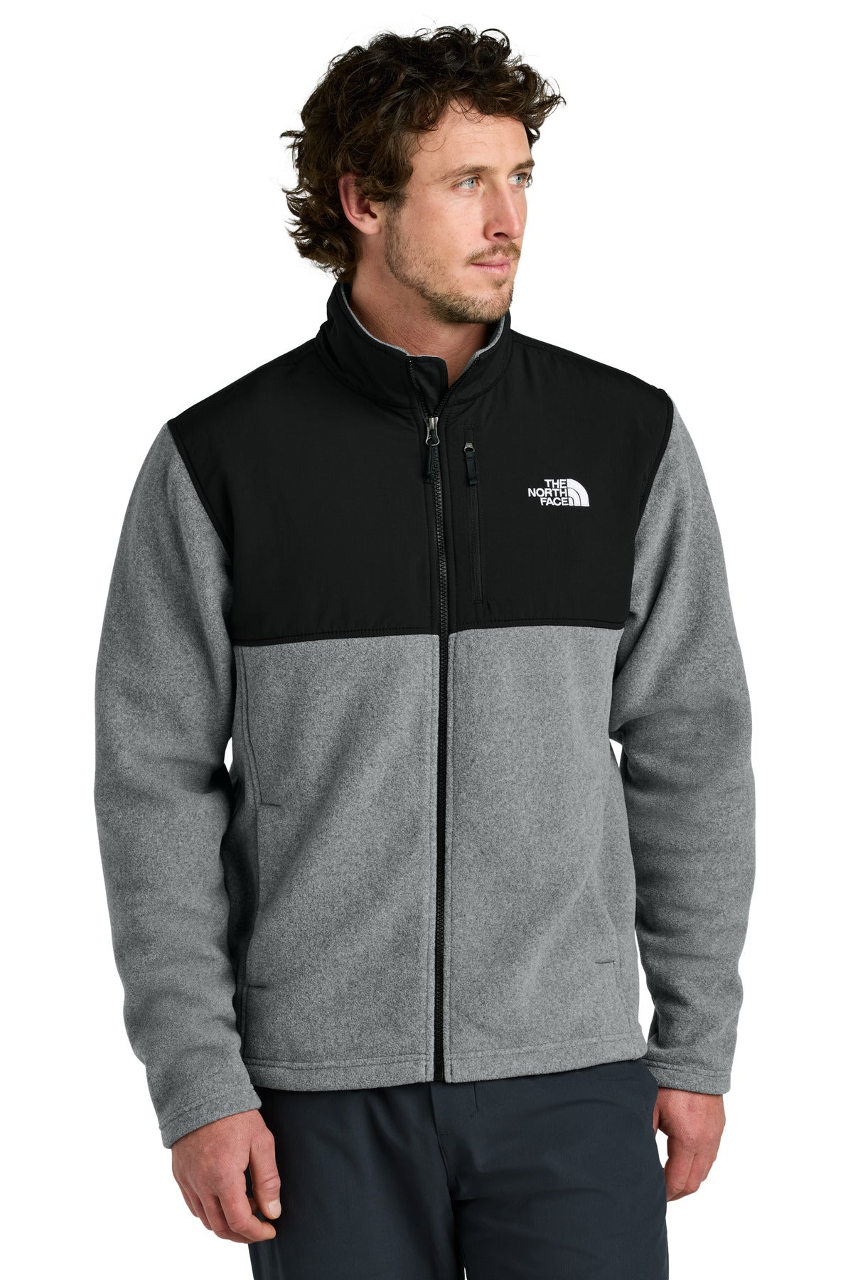 The North Face Highest Peak Full-Zip Fleece Jacket NF0A8BUQ - TNF Medium Grey Heather/ TNF Black