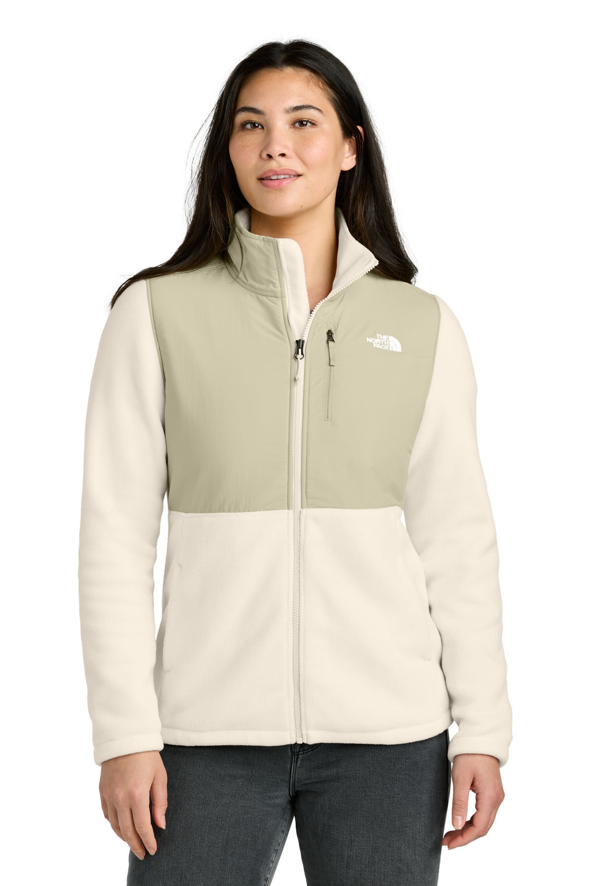 The North Face Women's Highest Peak Full-Zip Fleece Jacket NF0A8BUR - Gardenia White/ Gravel