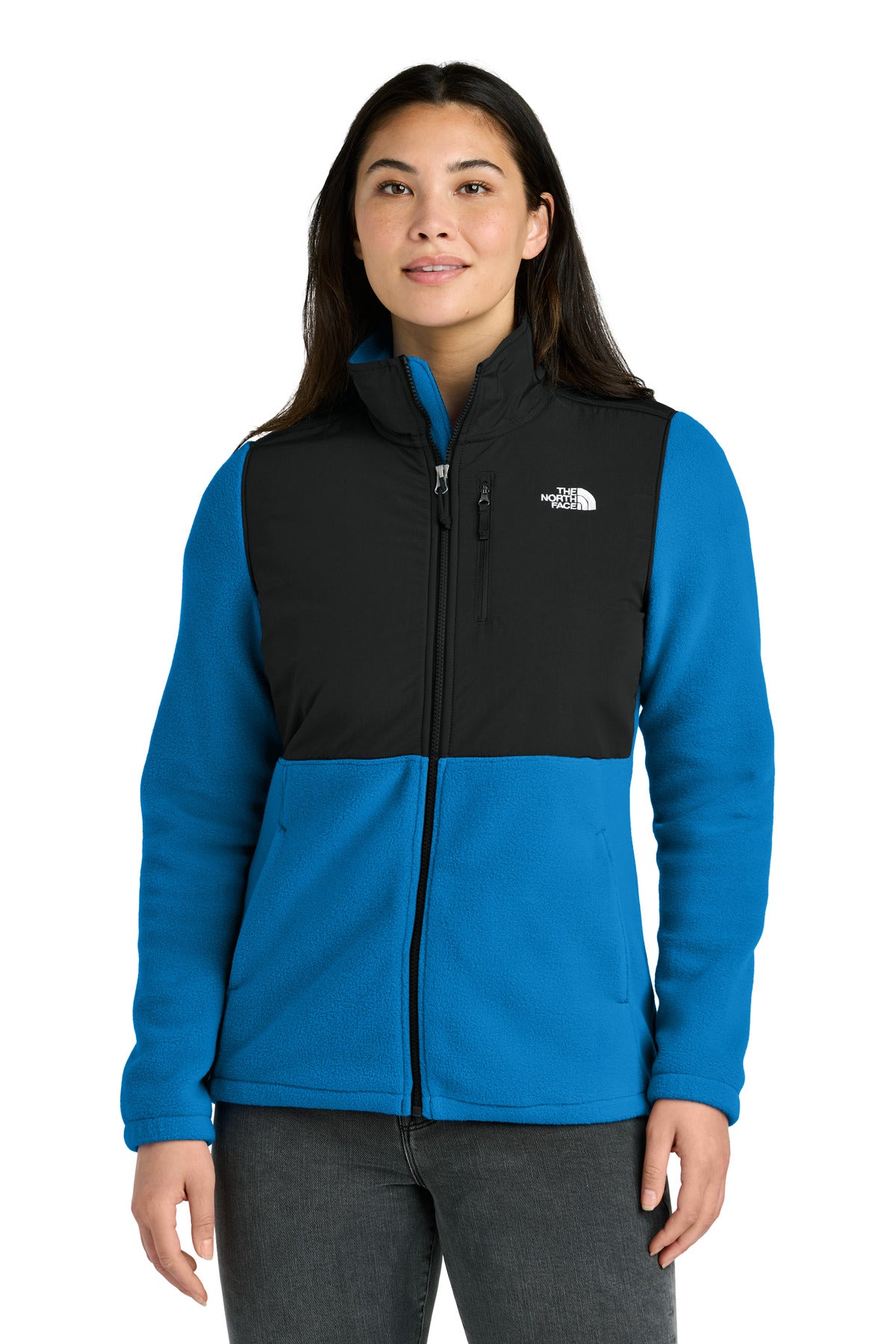 The North Face Women's Highest Peak Full-Zip Fleece Jacket NF0A8BUR - Hero Blue/ TNF Black