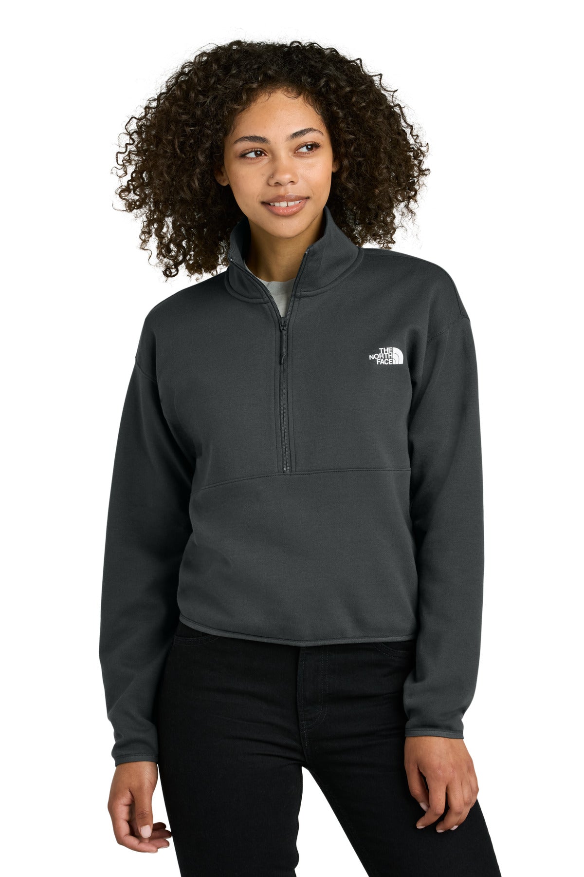The North Face Women's Double-Knit 1/2-Zip Fleece NF0A8C5H - Asphalt Grey