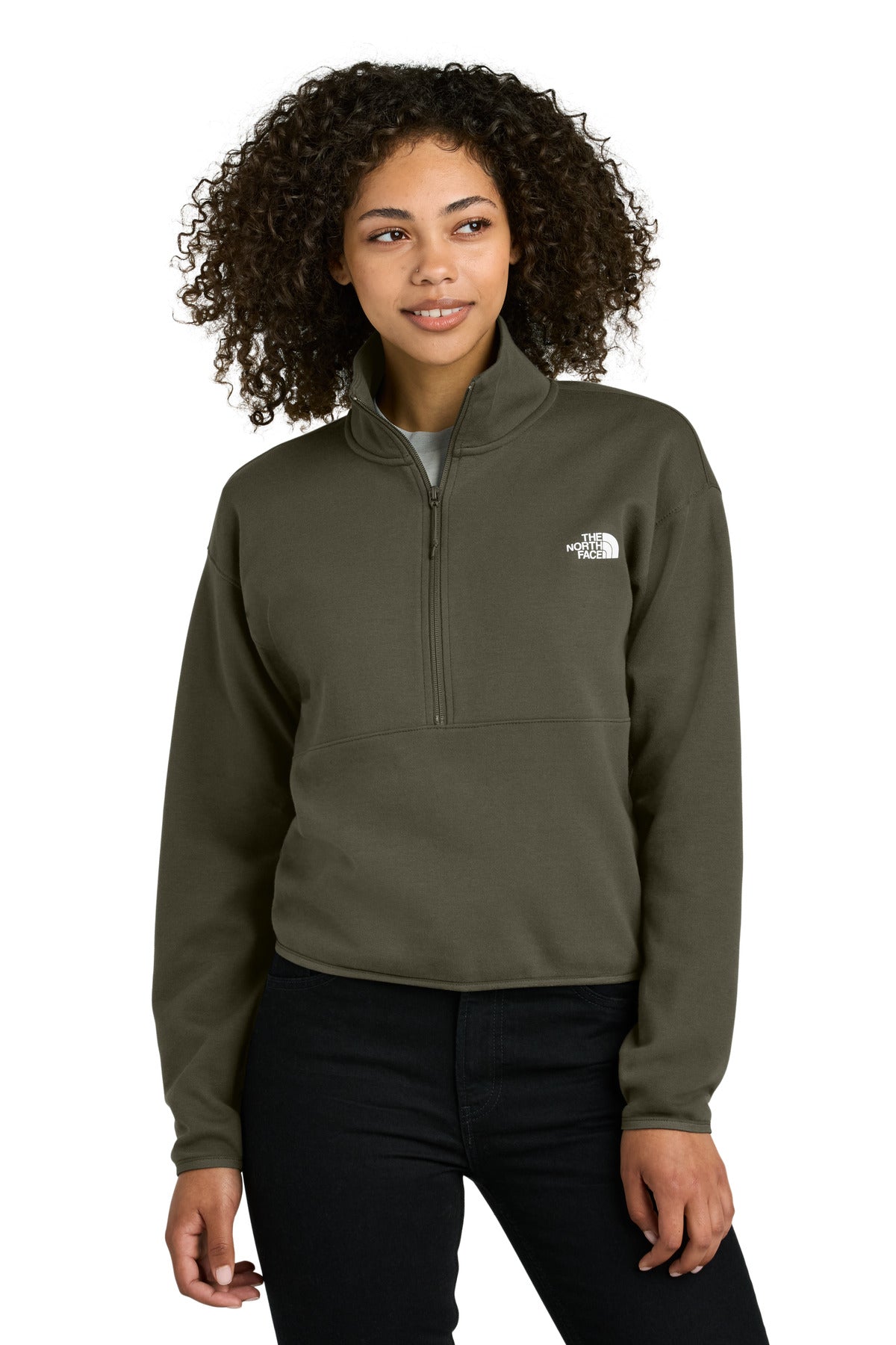 The North Face Women's Double-Knit 1/2-Zip Fleece NF0A8C5H - New Taupe Green