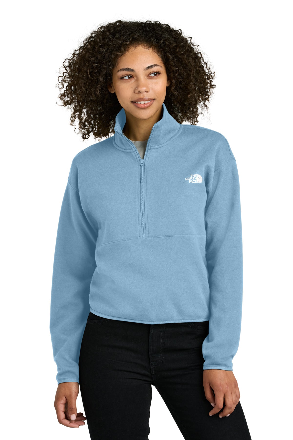 The North Face Women's Double-Knit 1/2-Zip Fleece NF0A8C5H - Steel Blue