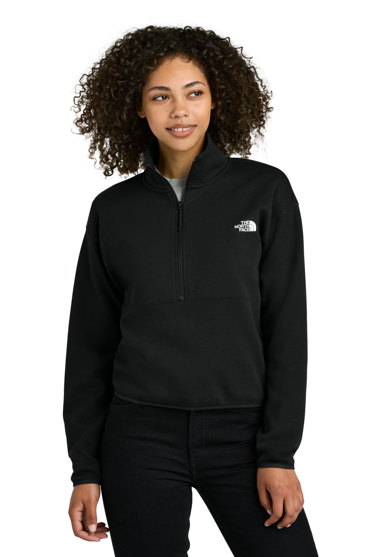 The North Face Women's Double-Knit 1/2-Zip Fleece NF0A8C5H - TNF Black