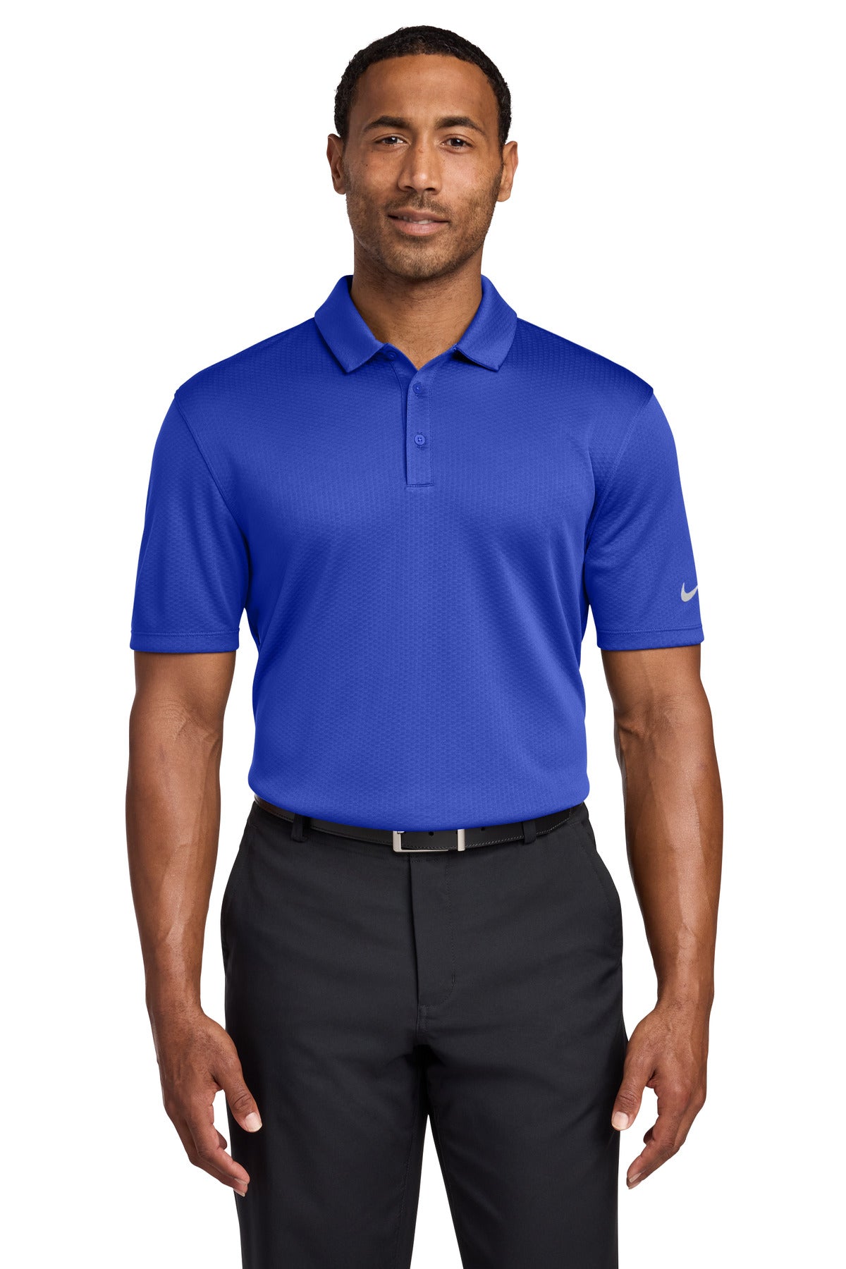 Nike Dri-FIT Hex Textured Polo. NKAH6266 - Game Royal