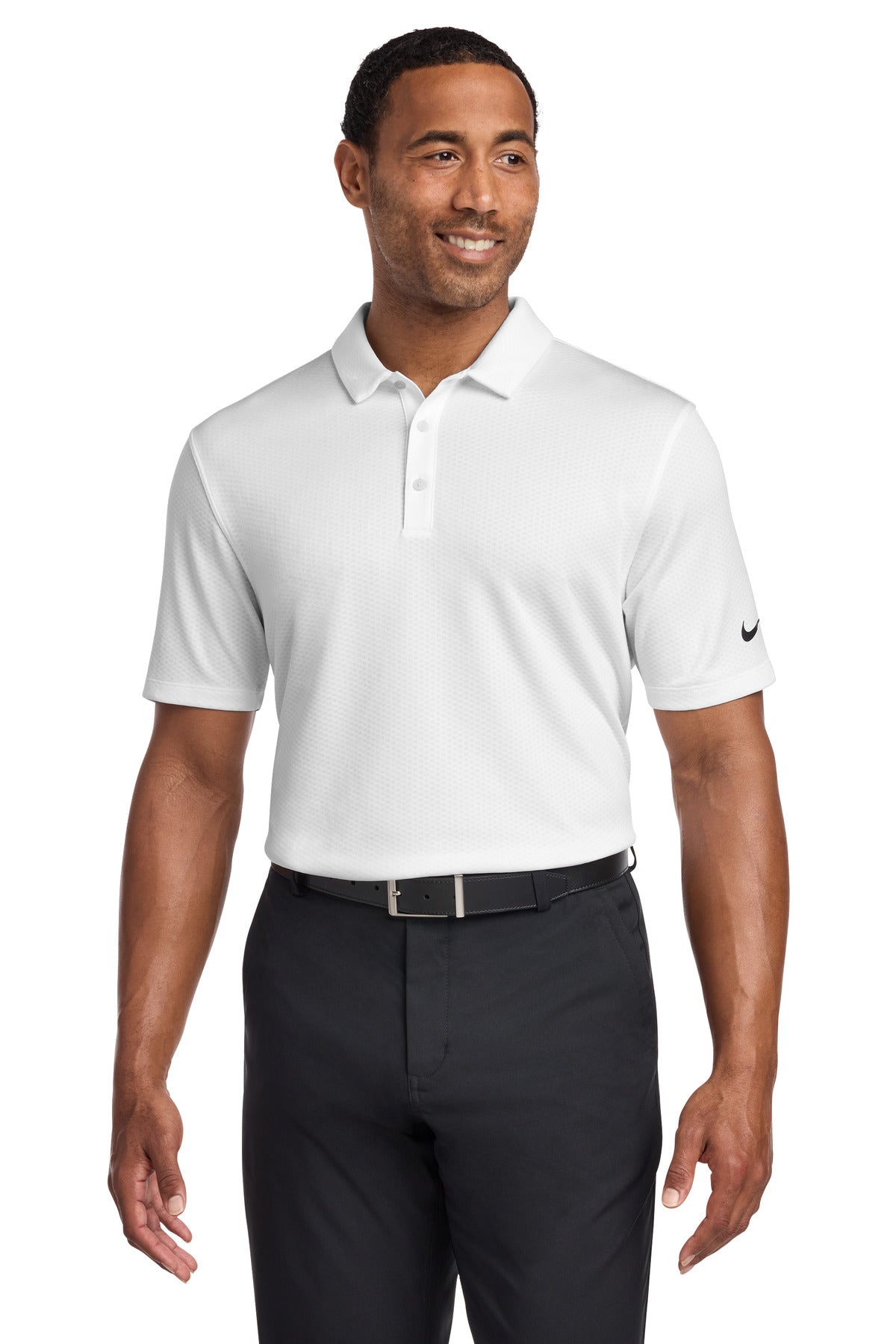 Nike Dri-FIT Hex Textured Polo. NKAH6266 - White