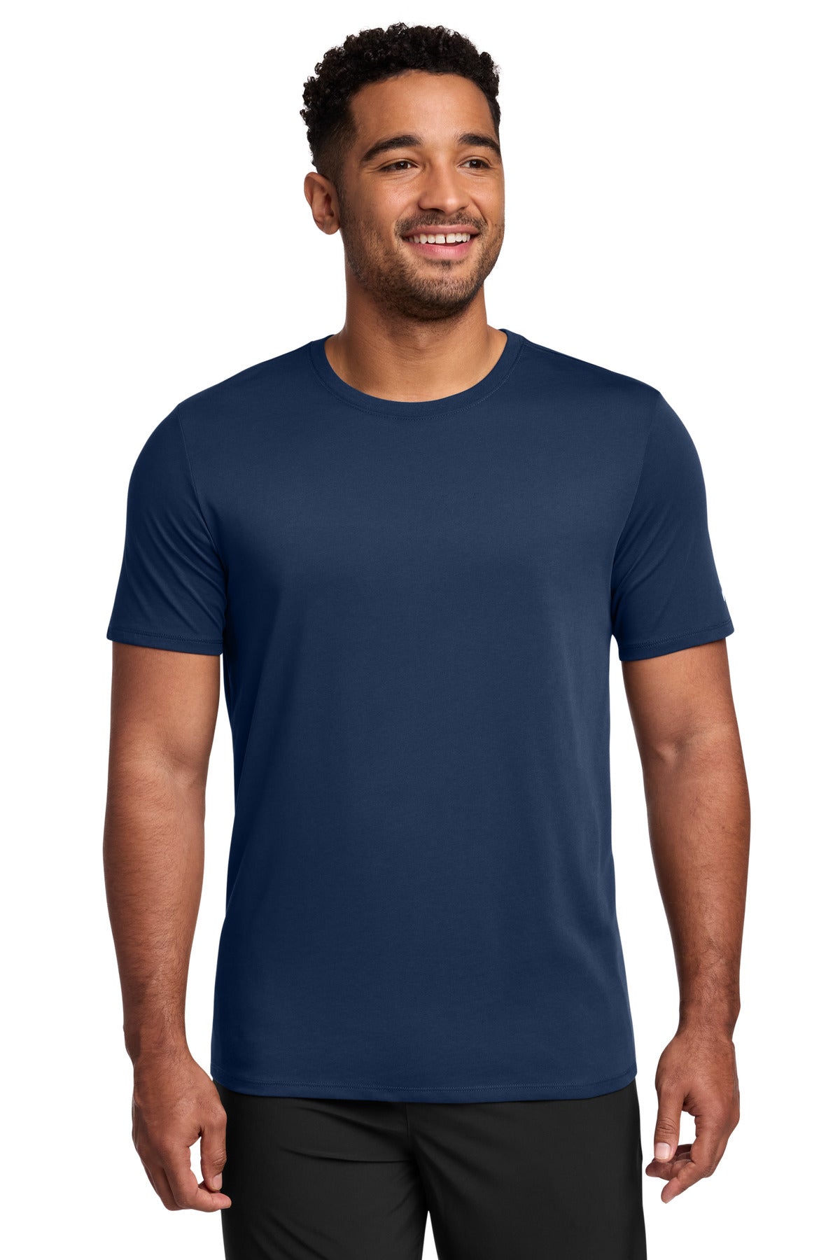 Nike Dri-FIT Cotton/Poly Tee. NKBQ5231 - College Navy