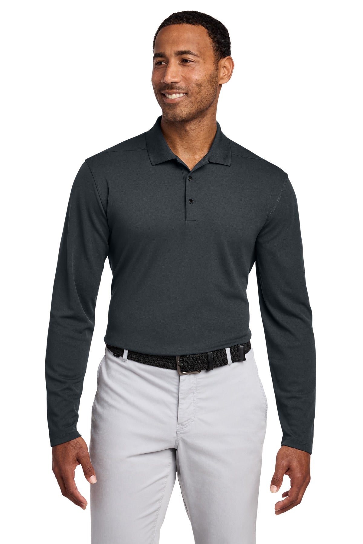 Nike Dri-FIT Micro Pique 2.0 Long Sleeve Polo NKDC2104 - Anthracite