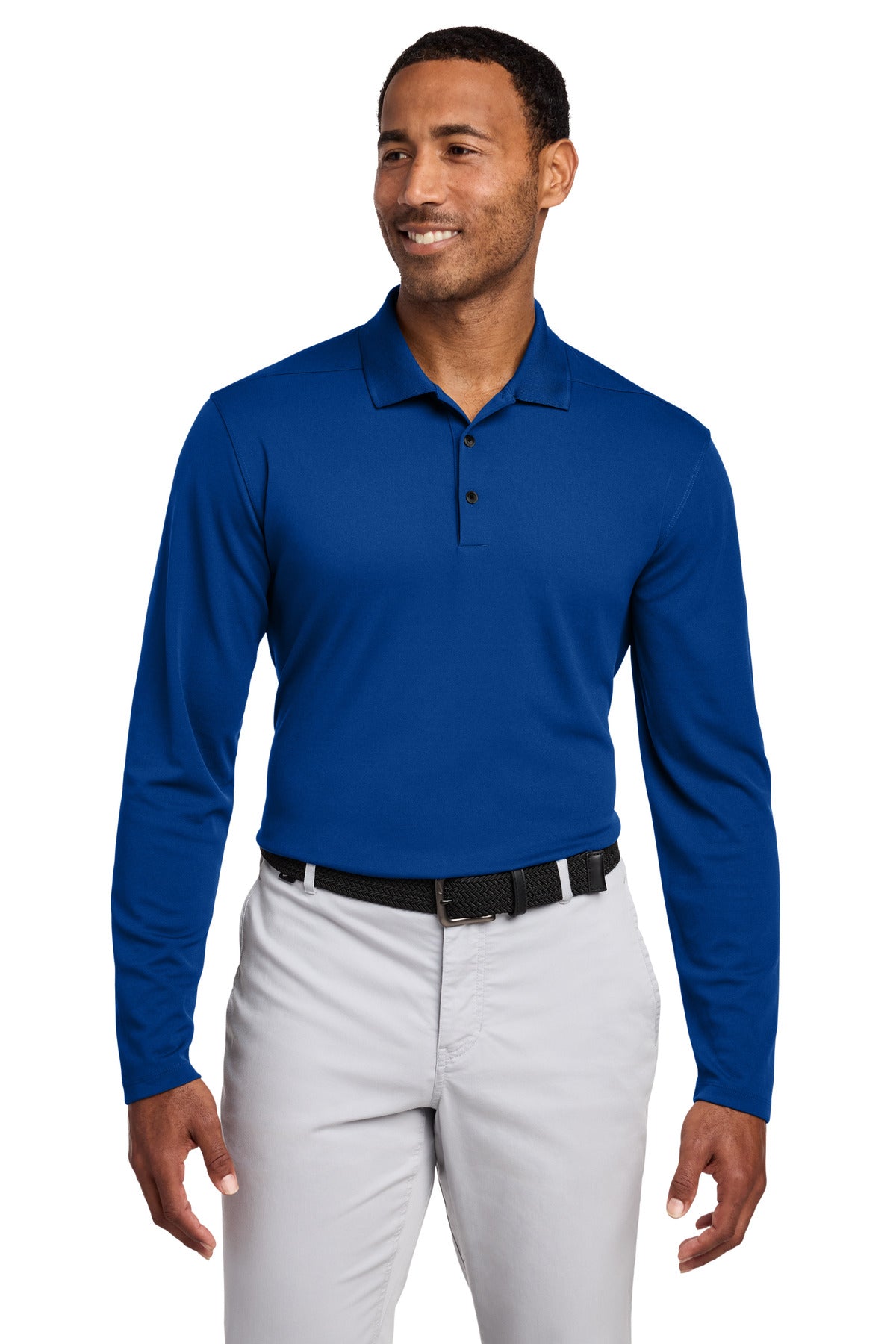 Nike Dri-FIT Micro Pique 2.0 Long Sleeve Polo NKDC2104 - Gym Blue