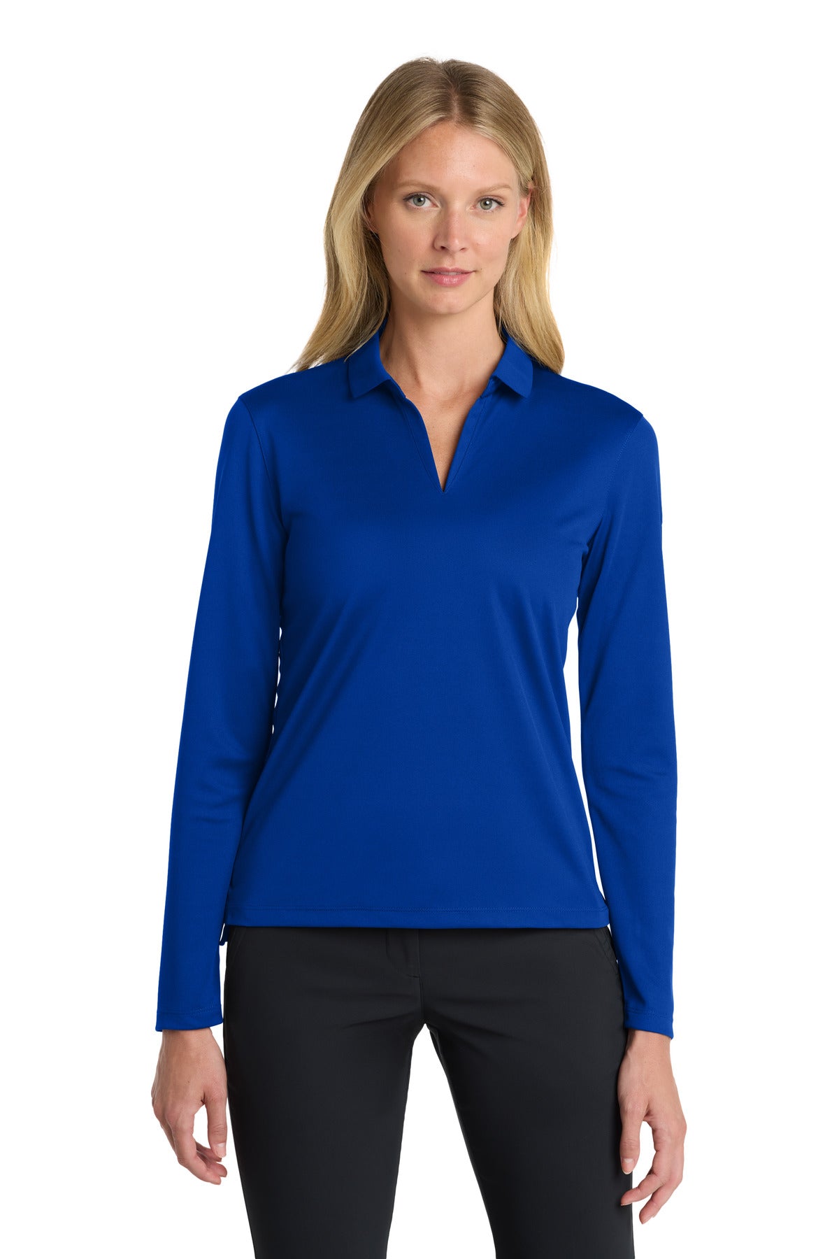 Nike Women's Dri-FIT Micro Pique 2.0 Long Sleeve Polo NKDC2105 - Game Royal