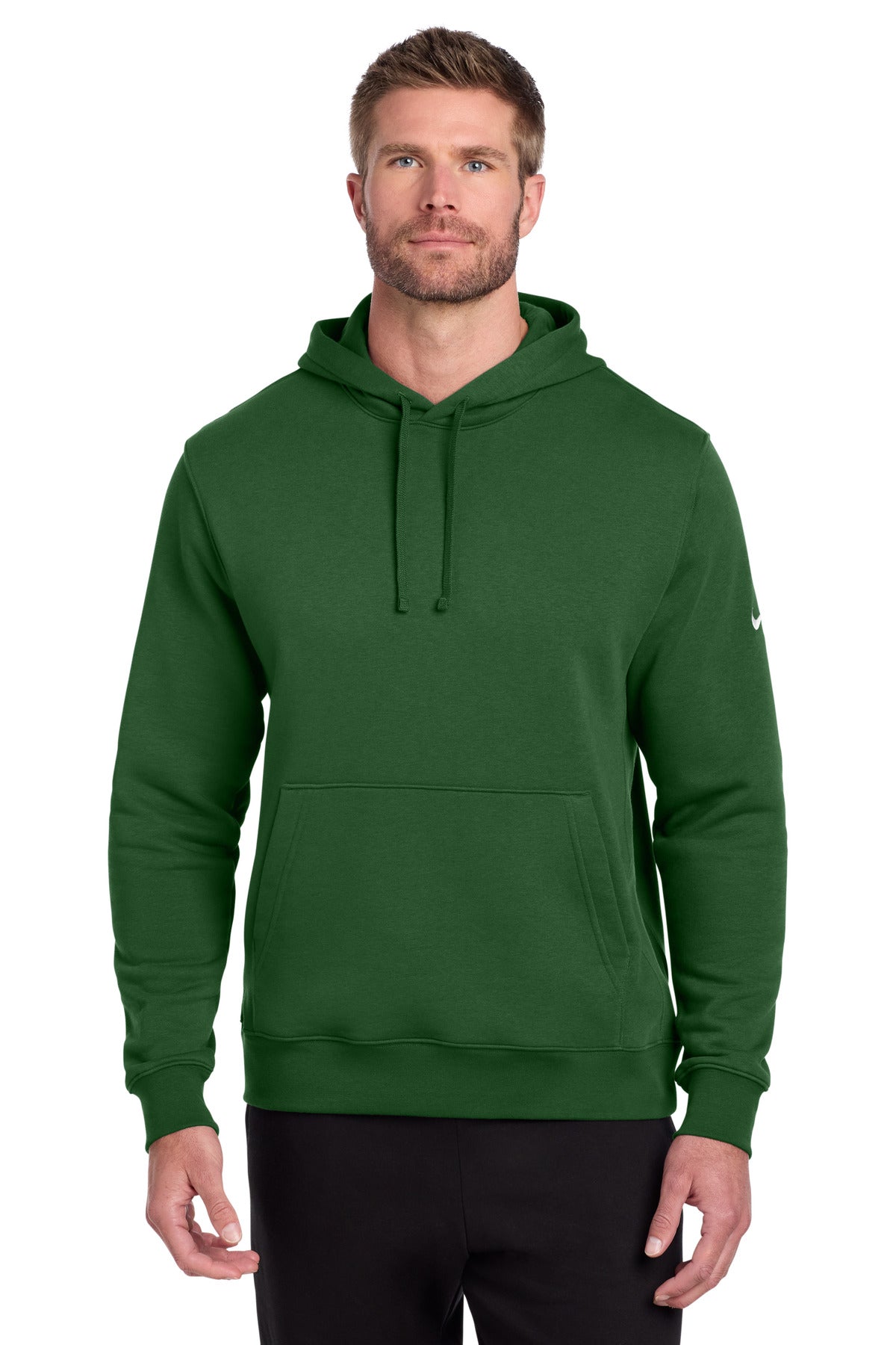 Nike Club Fleece Sleeve Swoosh Pullover Hoodie NKDR1499 - Gorge Green