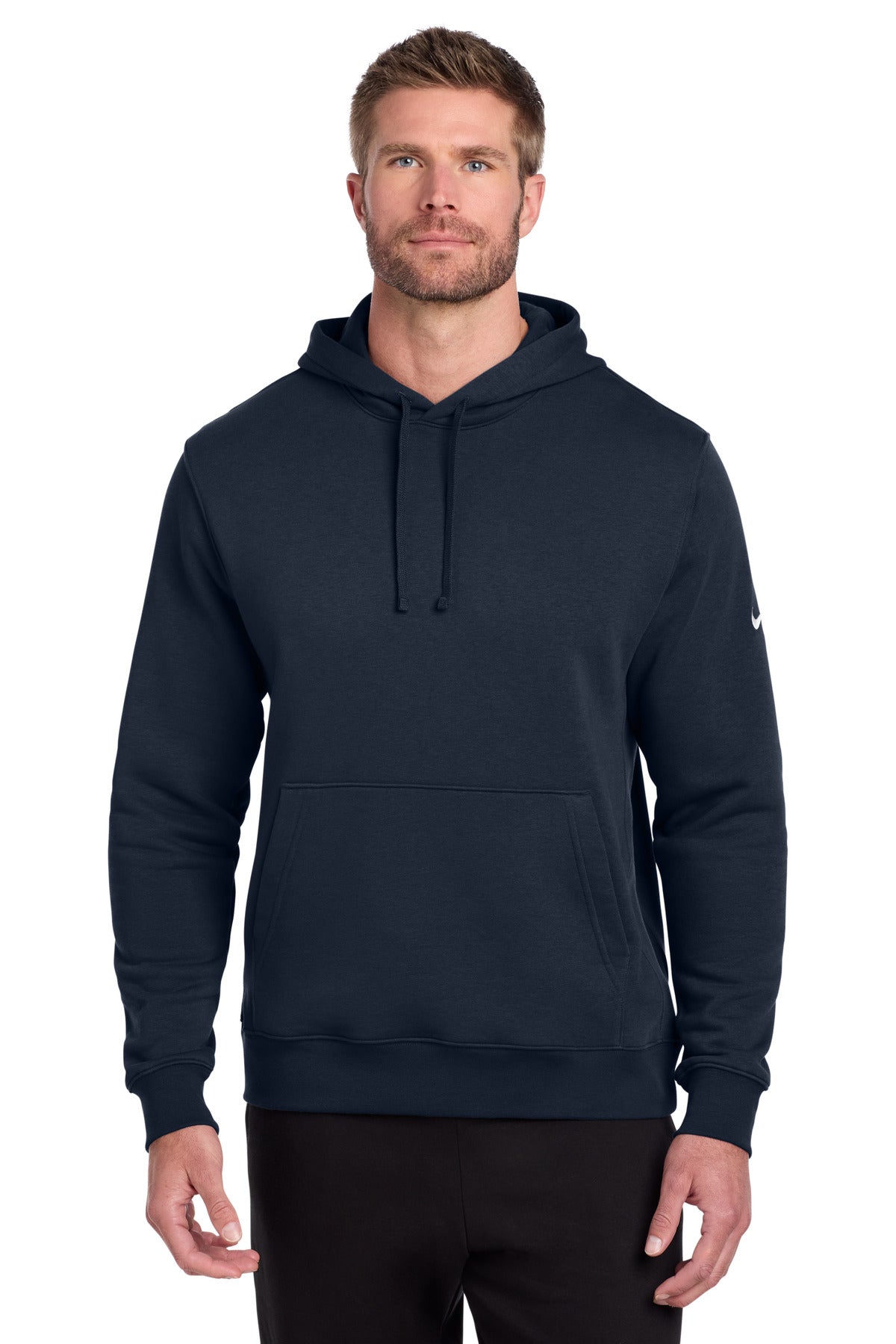 Nike Club Fleece Sleeve Swoosh Pullover Hoodie NKDR1499 - Midnight Navy