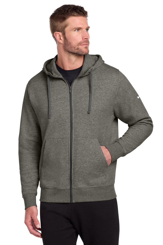 Nike Club Fleece Sleeve Swoosh Full-Zip Hoodie NKDR1513 - Charcoal Heather