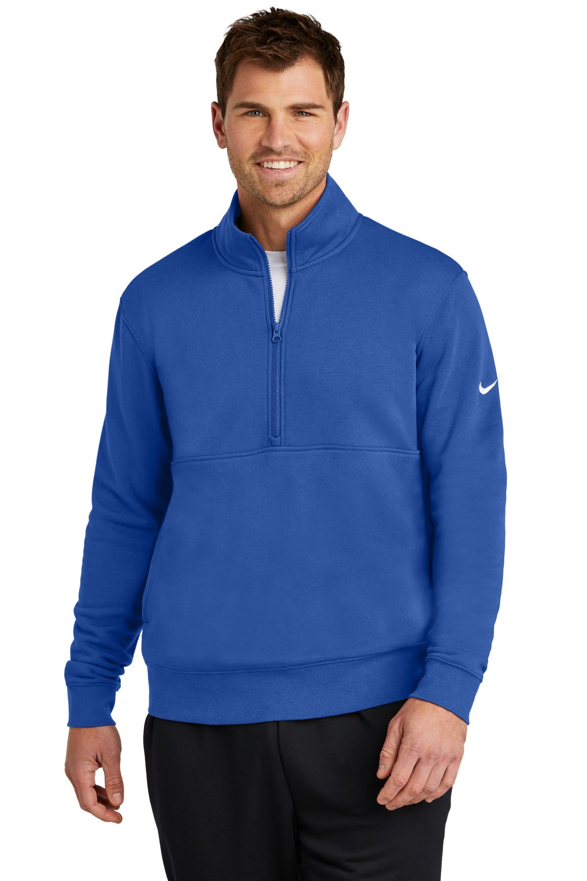 Nike Club Fleece Sleeve Swoosh 1/2-Zip NKDX6718 - Game Royal