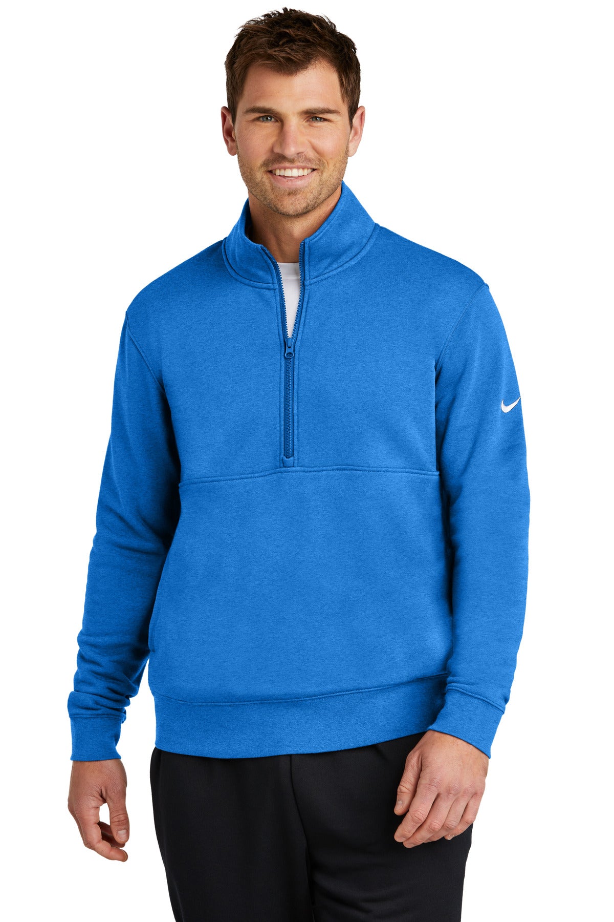 Nike Club Fleece Sleeve Swoosh 1/2-Zip NKDX6718 - Light Game Royal Heather