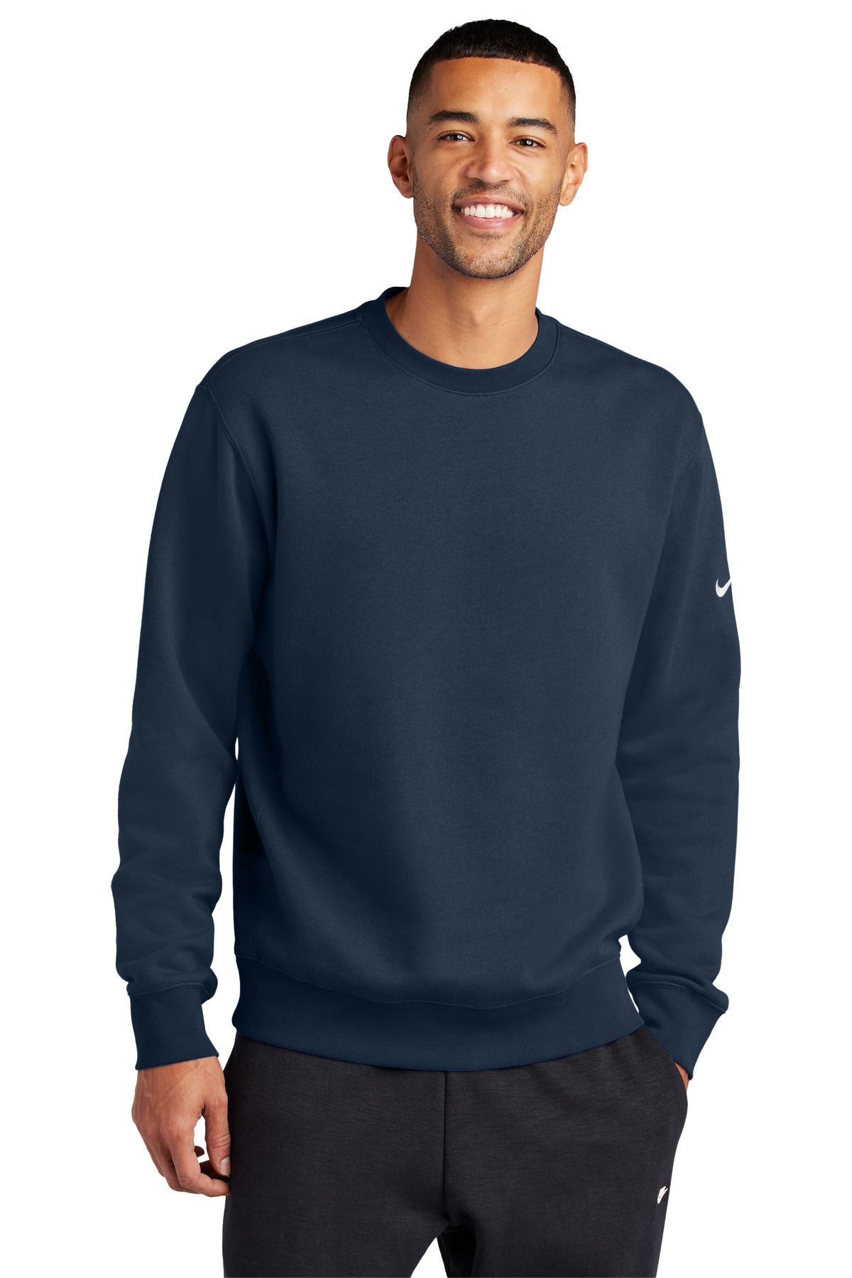 Nike Club Fleece Sleeve Swoosh Crew NKFD9863 - Midnight Navy