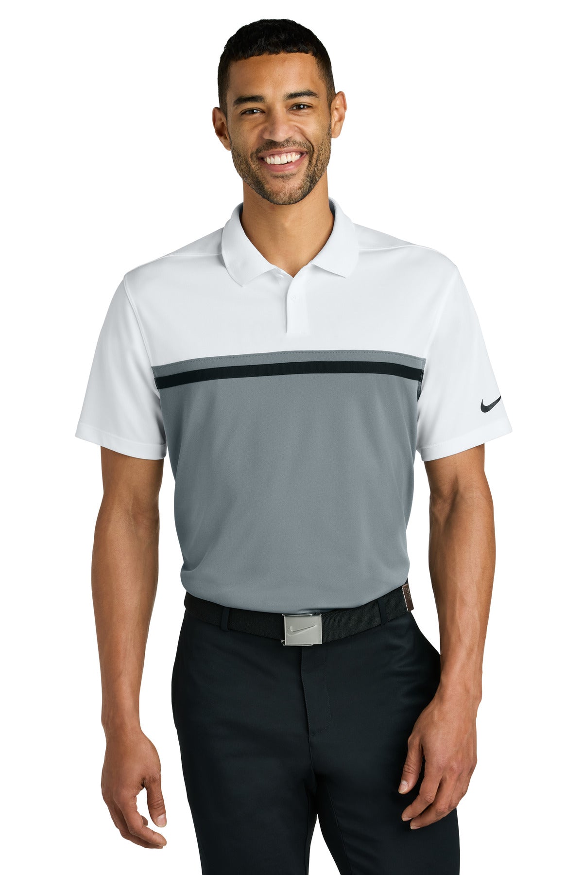 Nike Dri-FIT Victory Colorblock Polo NKFQ3968 - White/ Cool Grey/ Black