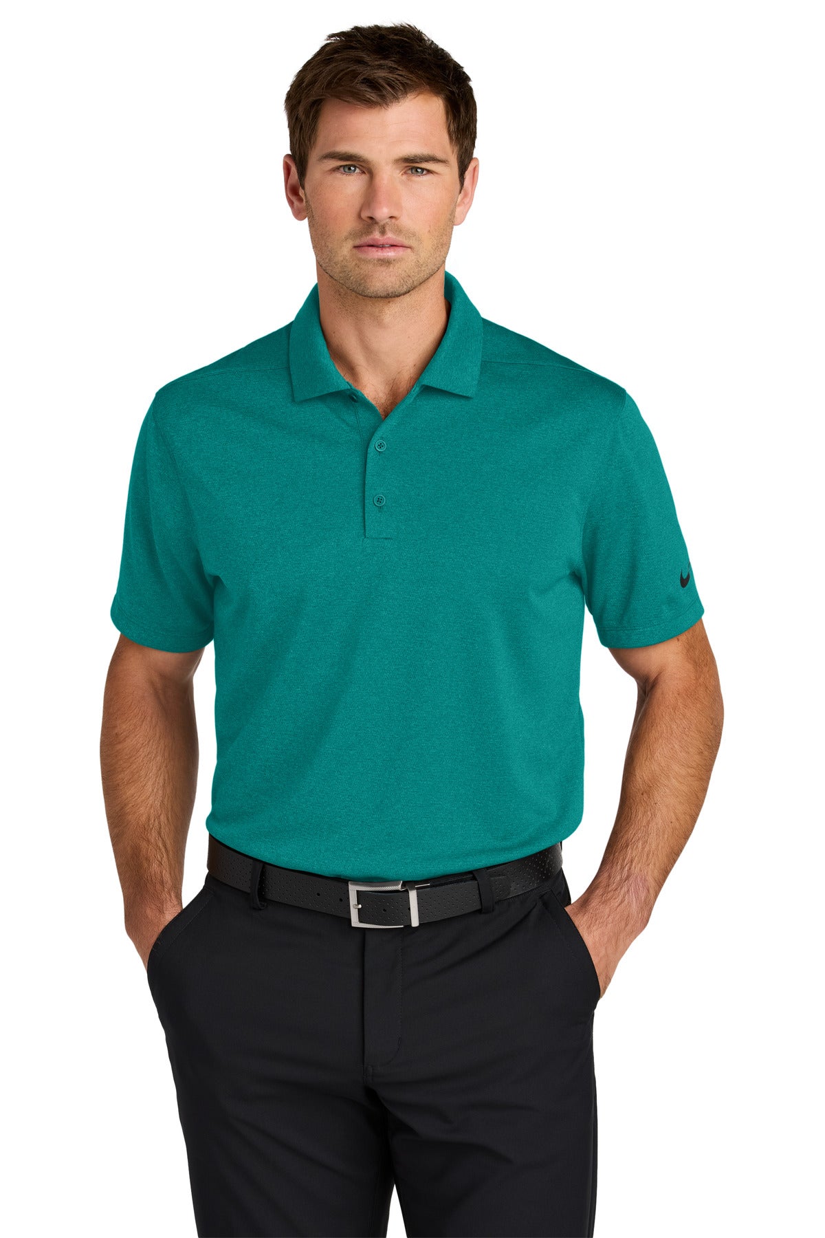 Nike Dri-FIT Smooth Heather Polo NKFQ4794 - Bright Spruce Heather