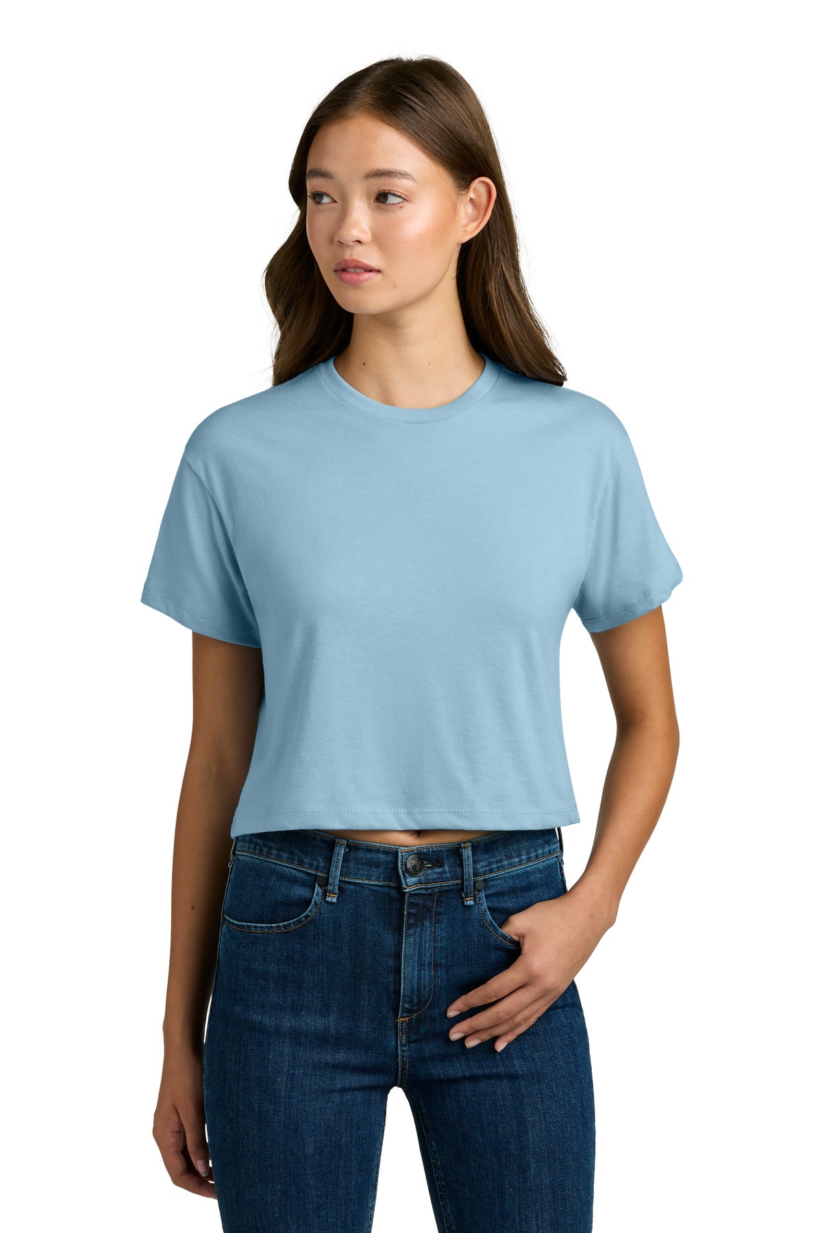 Next Level Apparel Women's Ideal Crop Top NL1580 - Stonewash Denim