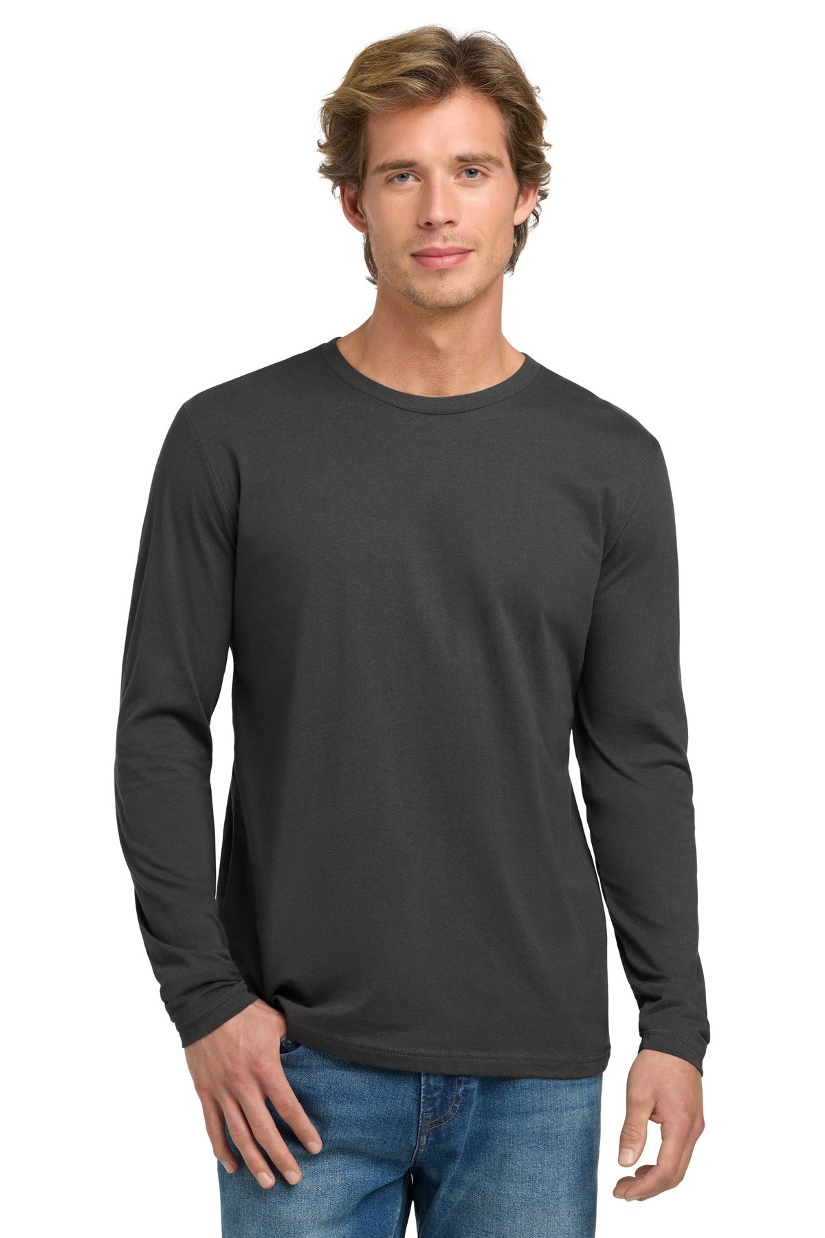 Next Level Apparel Cotton Long Sleeve Tee. NL3601 - Heavy Metal