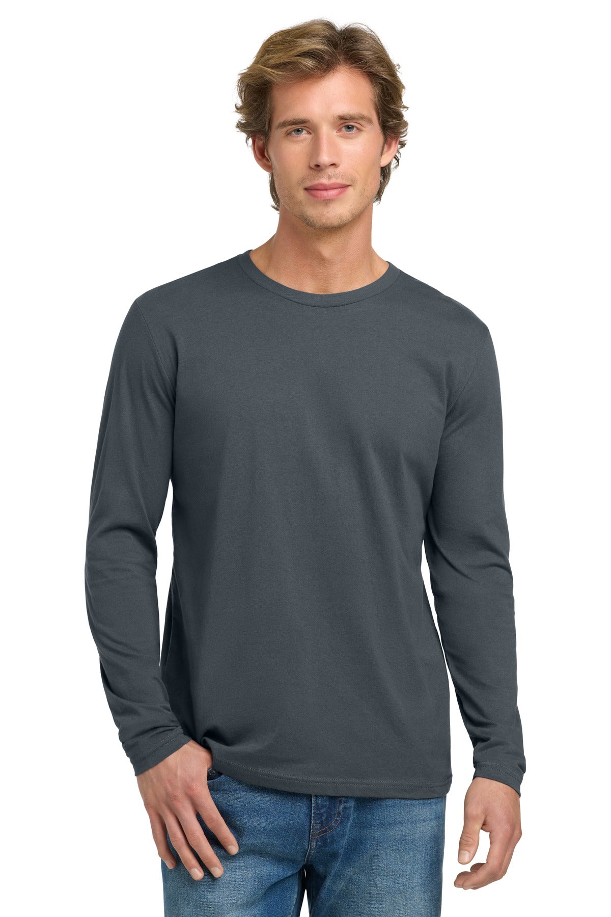 Next Level Apparel Cotton Long Sleeve Tee. NL3601 - Indigo