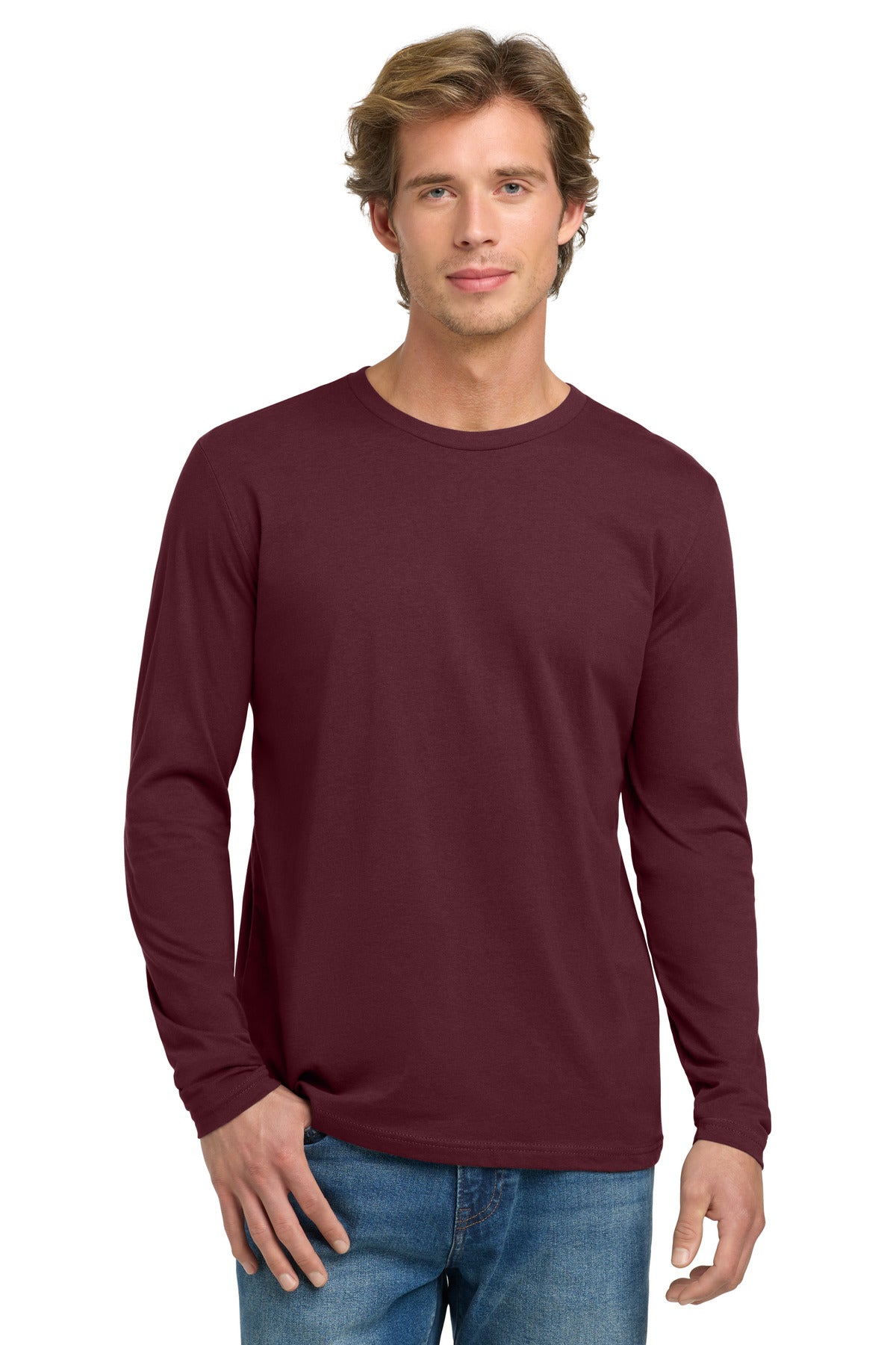 Next Level Apparel Cotton Long Sleeve Tee. NL3601 - Maroon