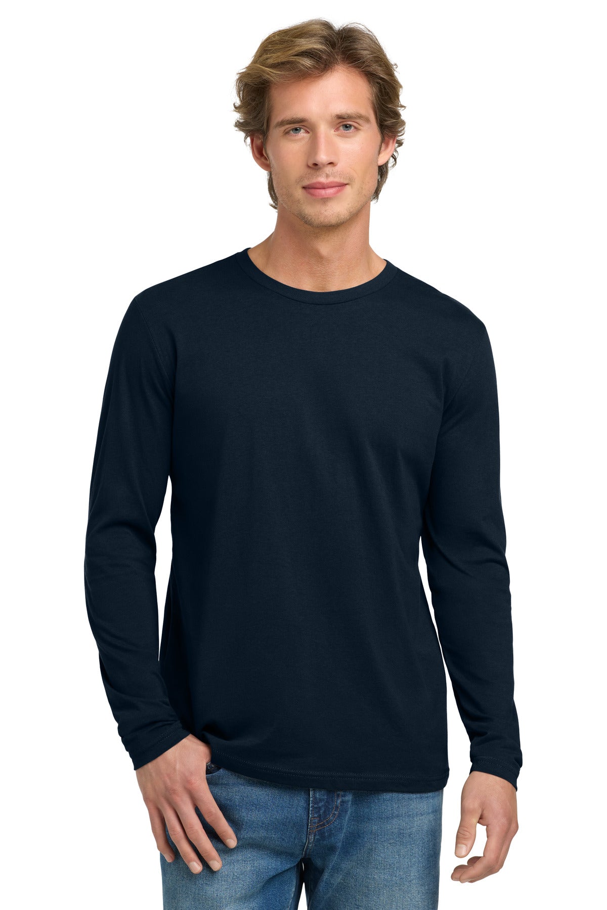 Next Level Apparel Cotton Long Sleeve Tee. NL3601 - Midnight Navy