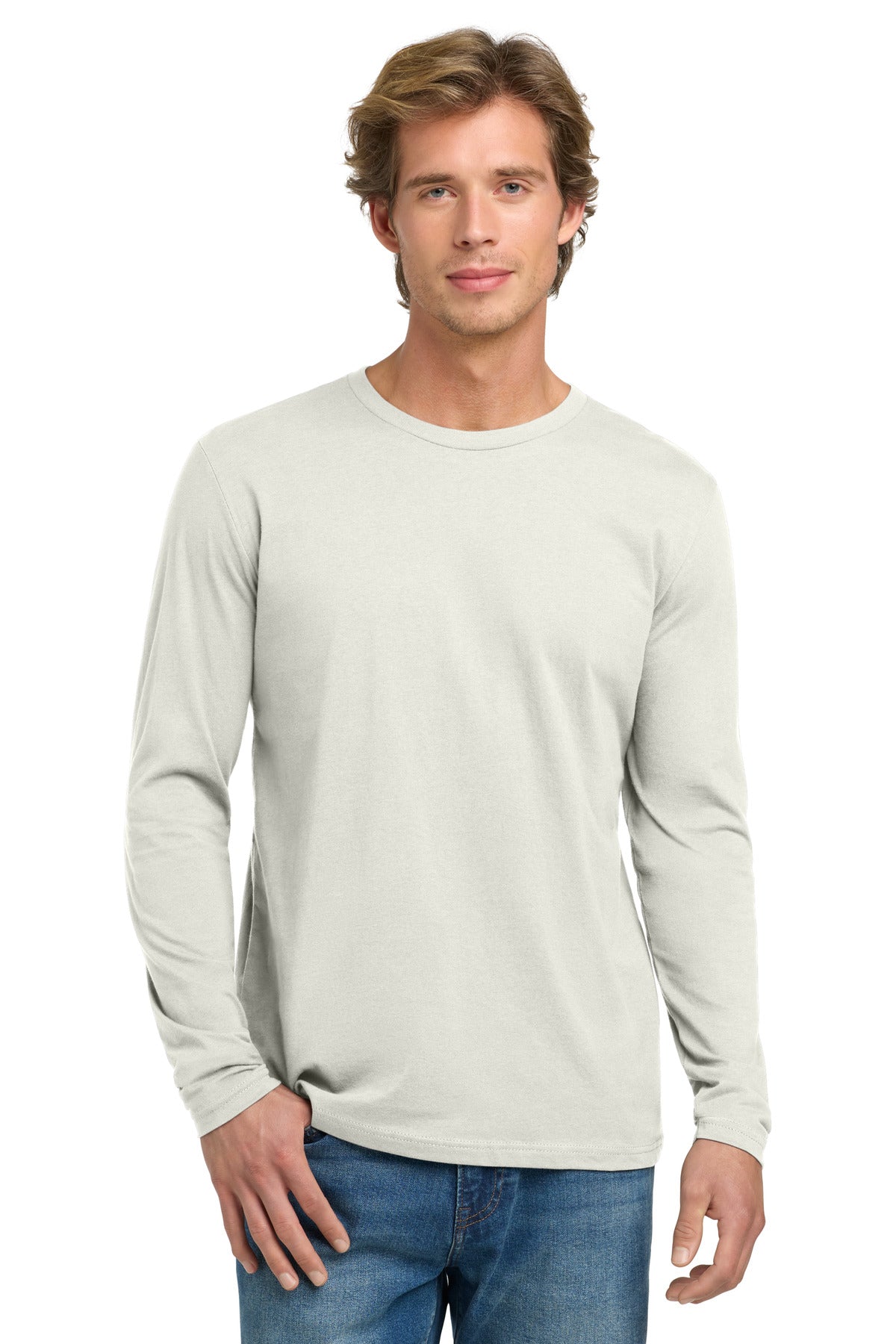 Next Level Apparel Cotton Long Sleeve Tee. NL3601 - Natural