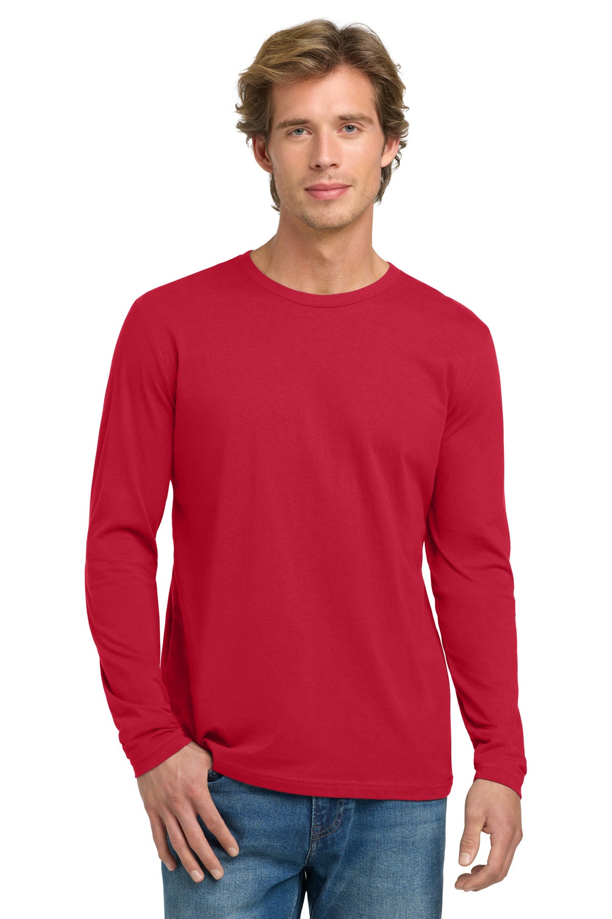 Next Level Apparel Cotton Long Sleeve Tee. NL3601 - Red