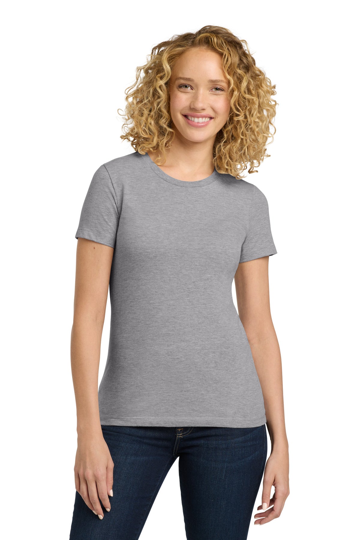 Next Level Apparel Women's Cotton Tee. NL3900 - Heather Gray