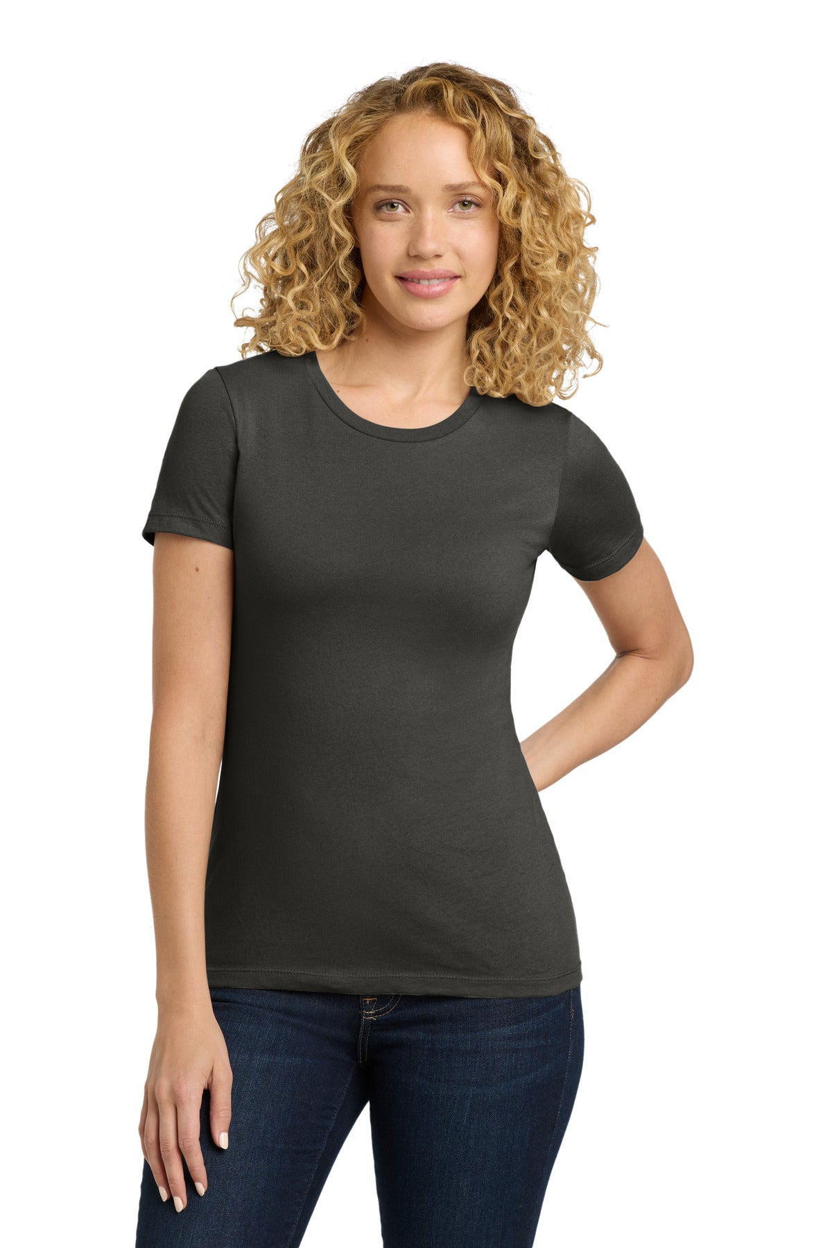 Next Level Apparel Women's Cotton Tee. NL3900 - Heavy Metal