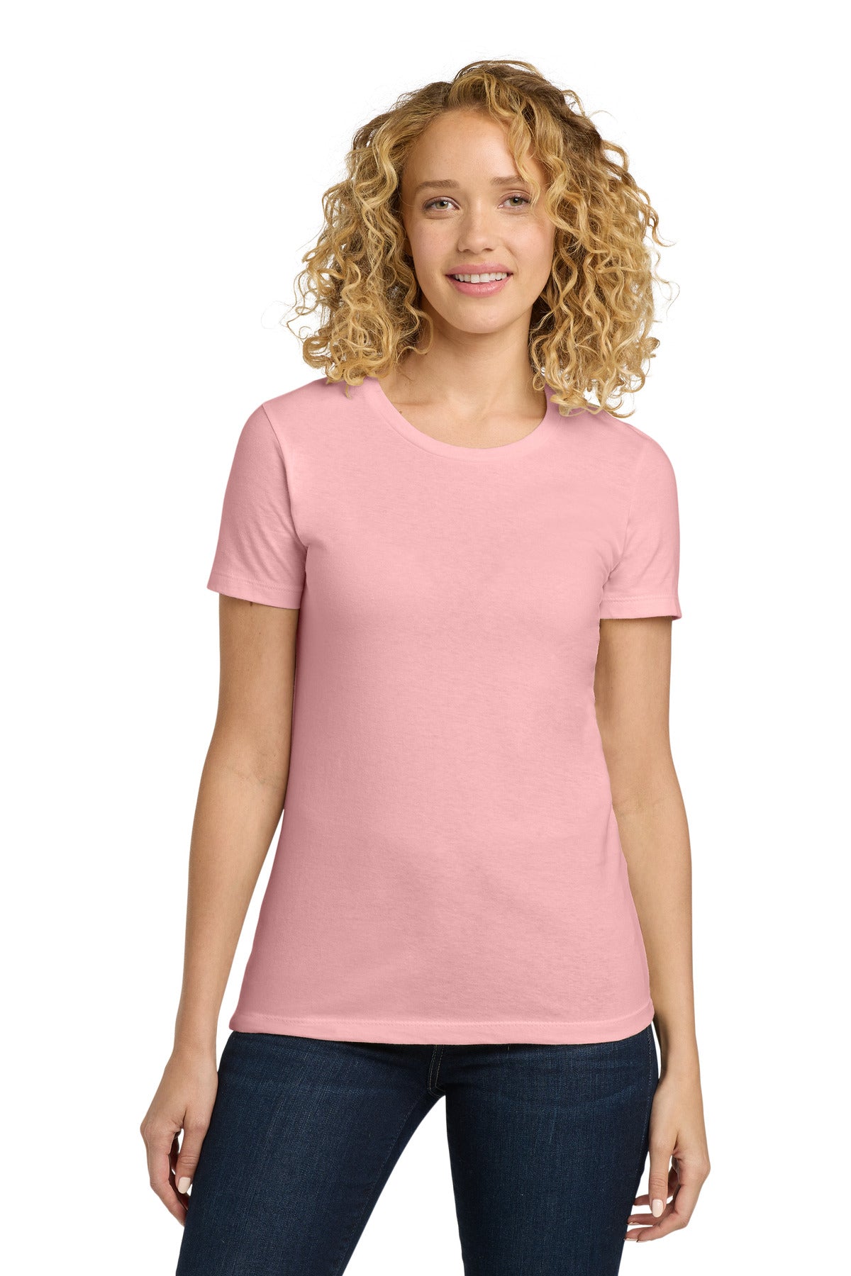 Next Level Apparel Women's Cotton Tee. NL3900 - Light Pink