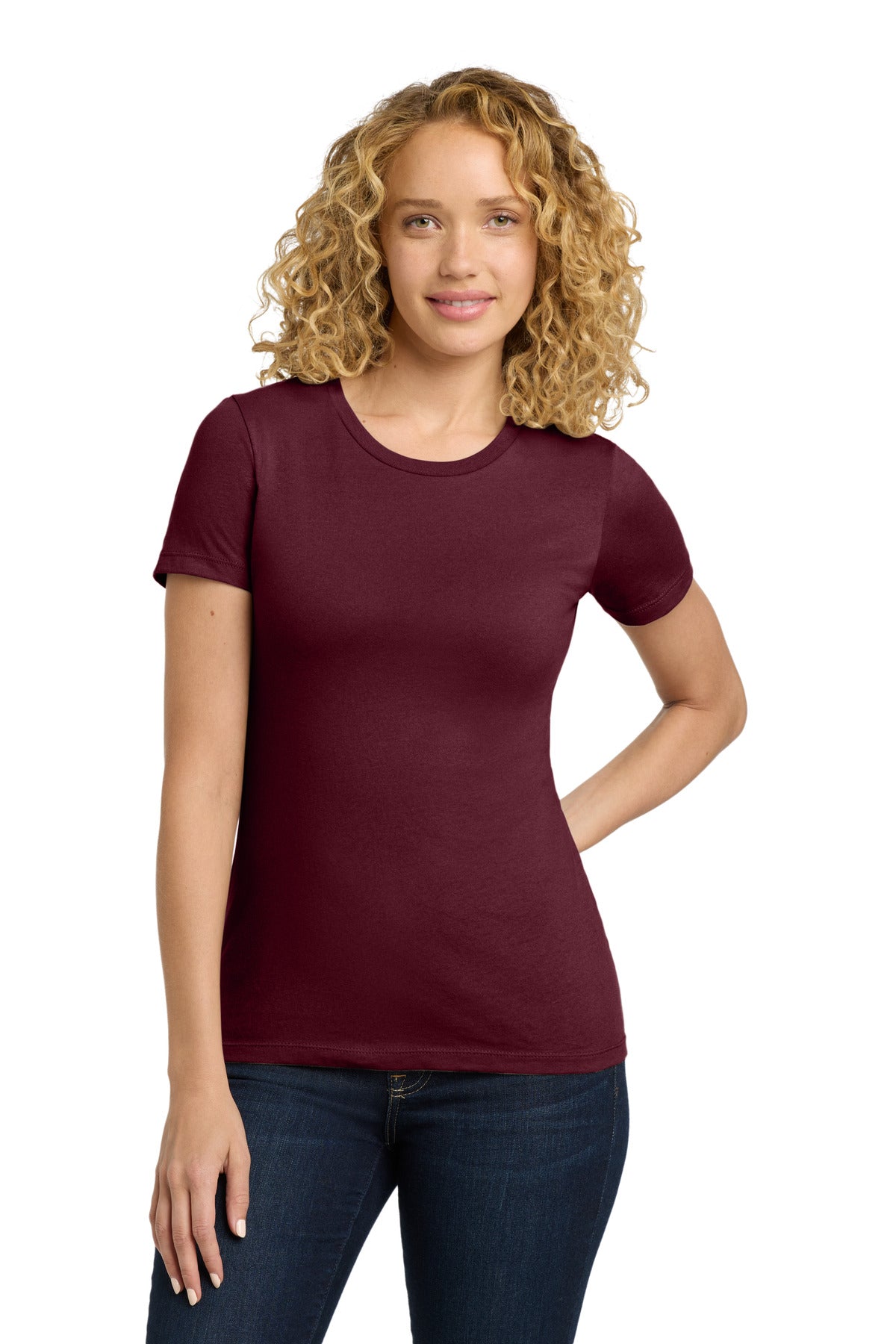 Next Level Apparel Women's Cotton Tee. NL3900 - Maroon