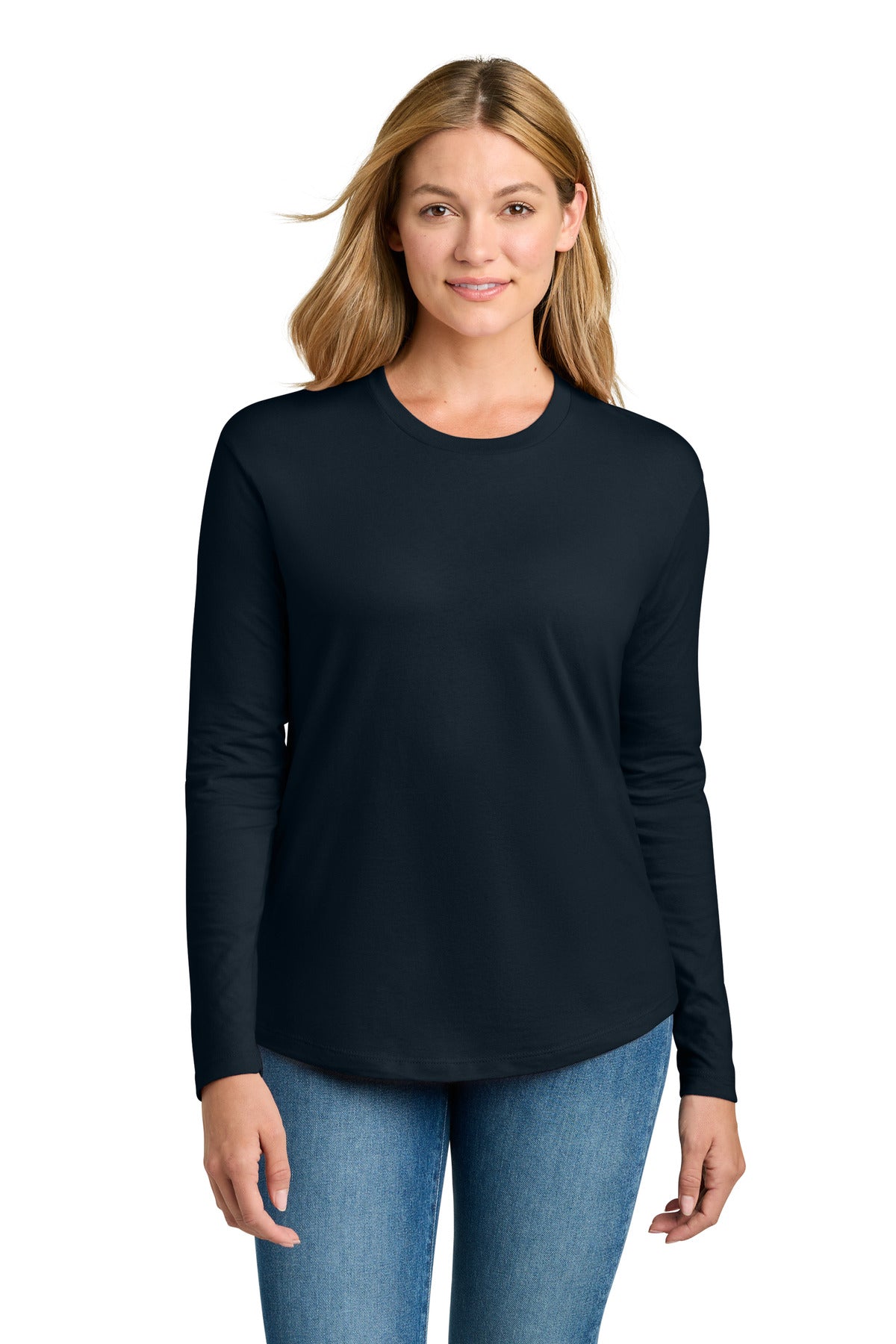 Next Level Apparel Women's Cotton Relaxed Long Sleeve Tee NL3911 - Midnight Navy