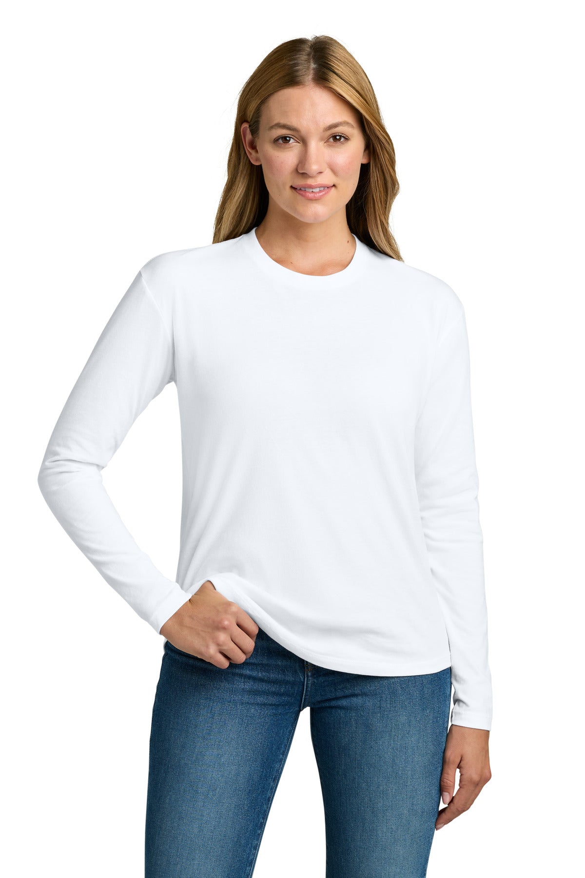 Next Level Apparel Women's Cotton Relaxed Long Sleeve Tee NL3911 - White
