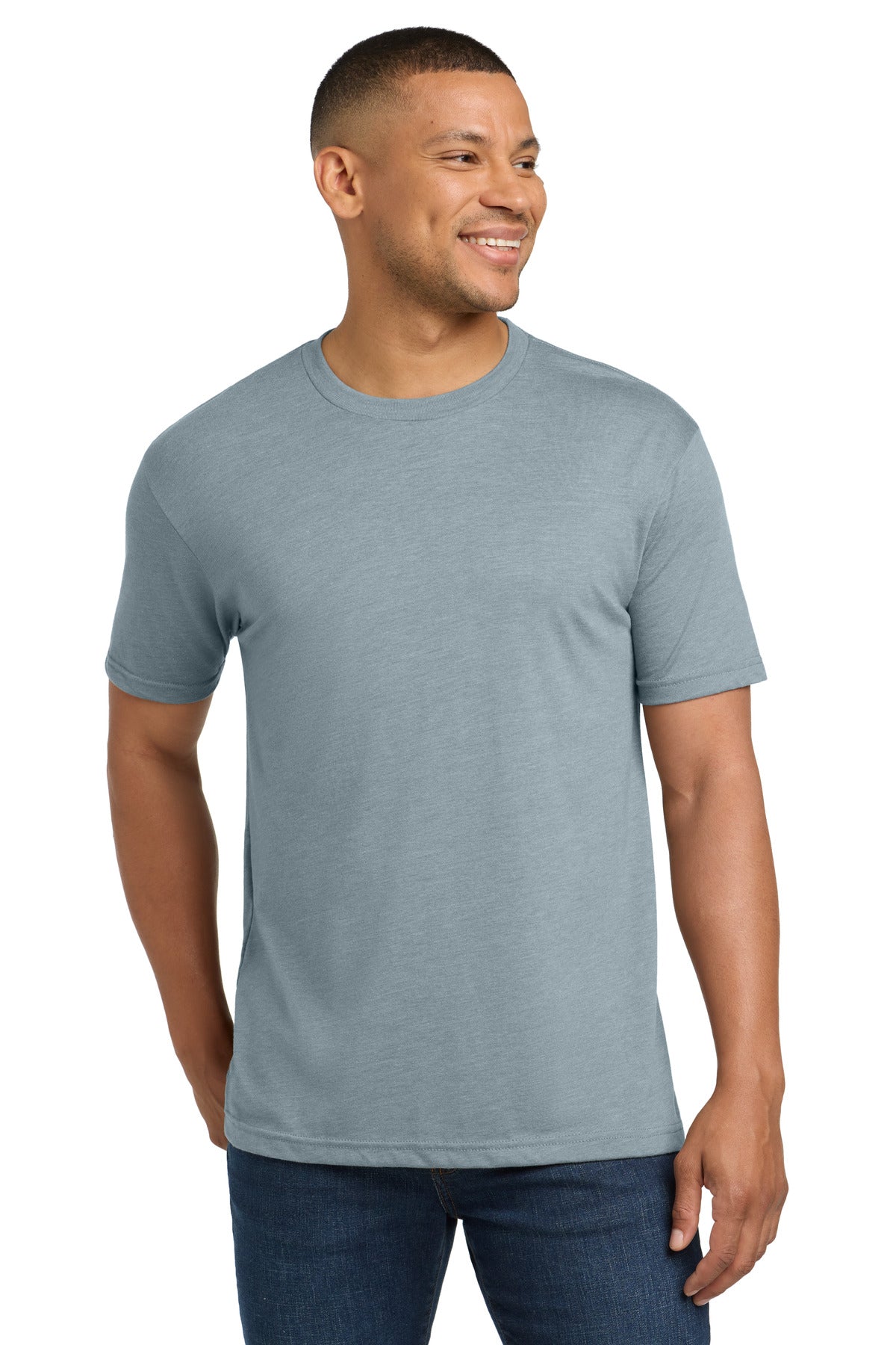 Next Level Apparel  Adult Tri-Blend Tee. NL6010 - Stonewash Denim