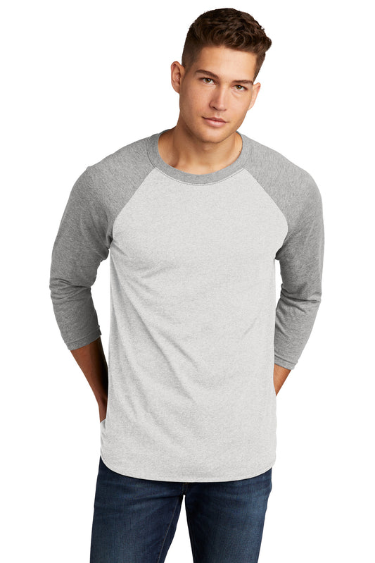 Next Level Apparel   Adult Tri-Blend 3/4-Sleeve Raglan Tee. NL6051 - Prem Hthr/ Hthr White