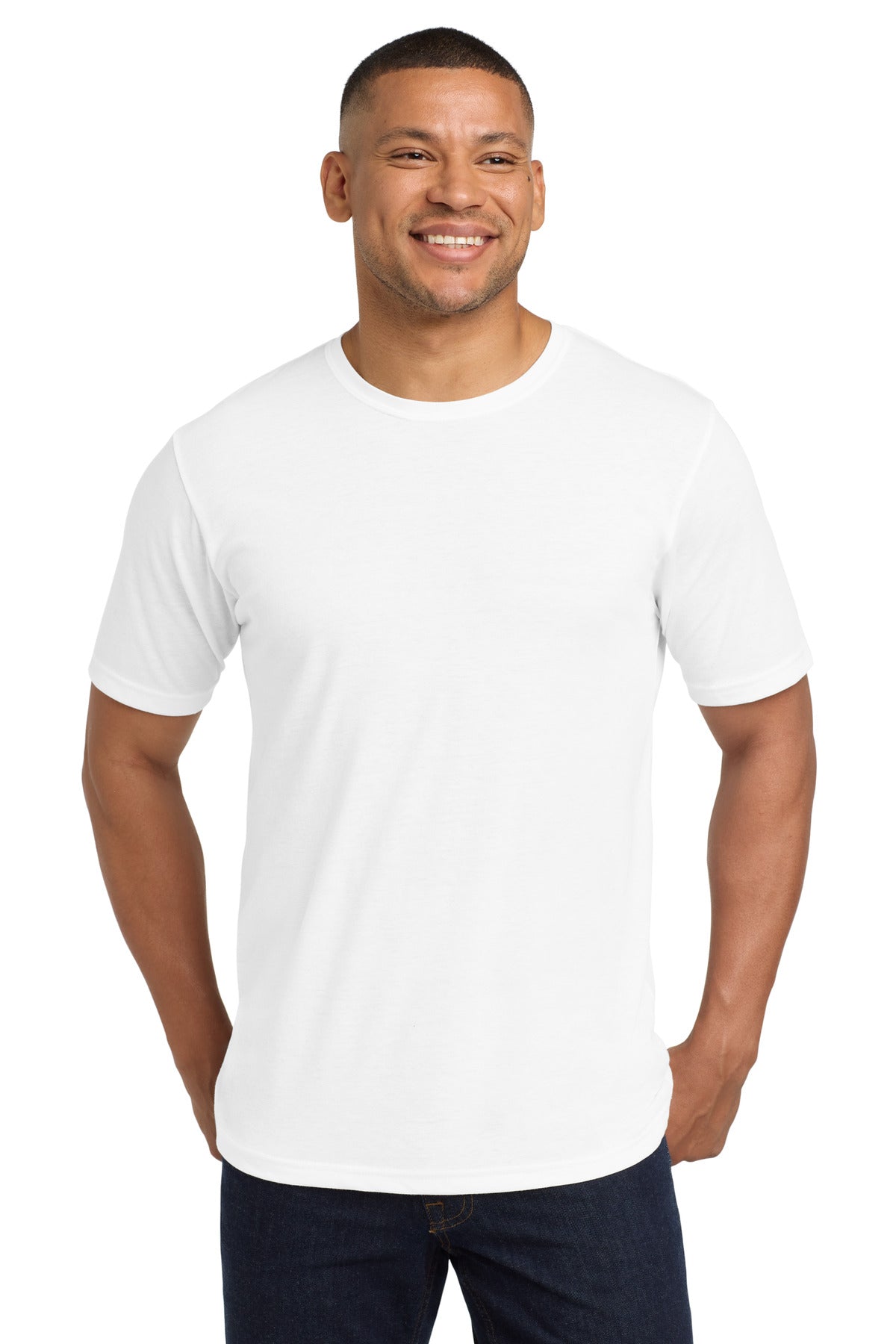 Next Level Apparel  Adult Poly/Cotton Tee. NL6200 - White