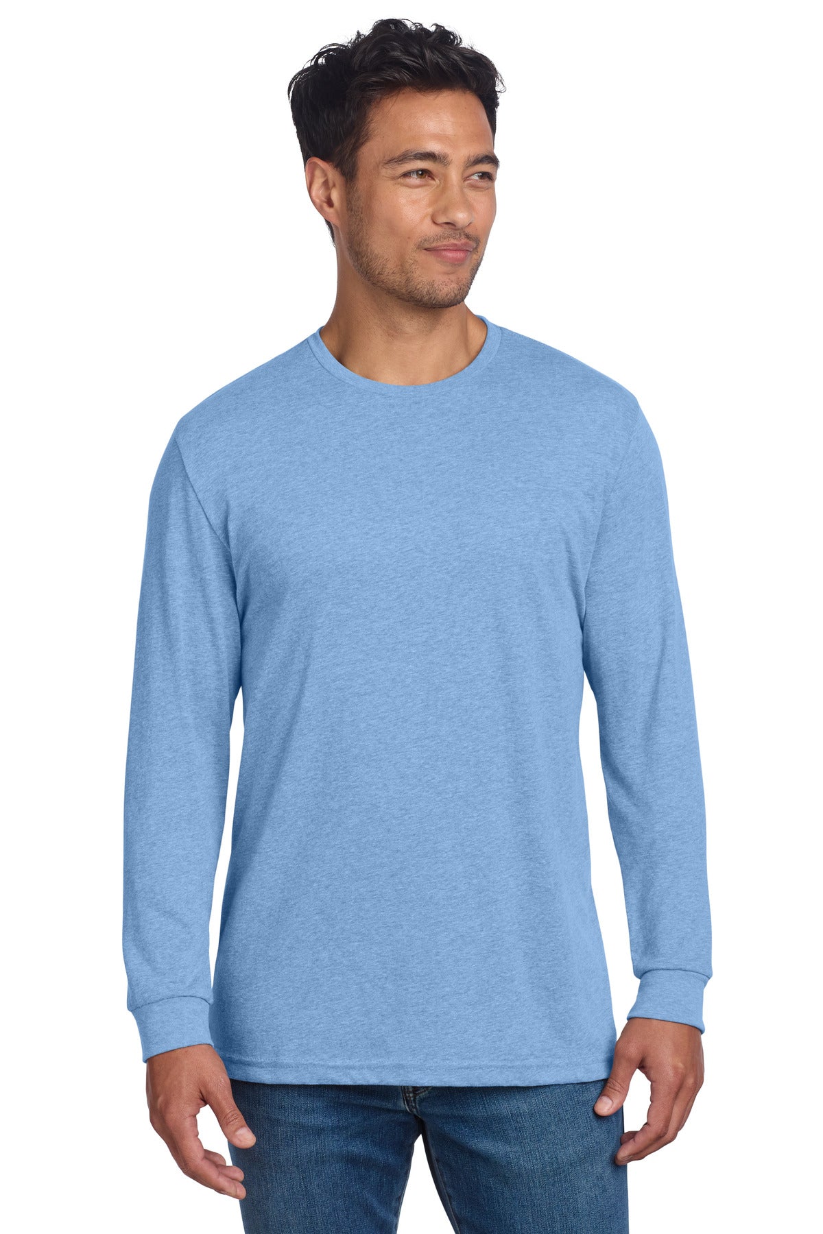 Next Level Apparel Adult CVC Long Sleeve Tee NL6211 - Heather Columbia Blue